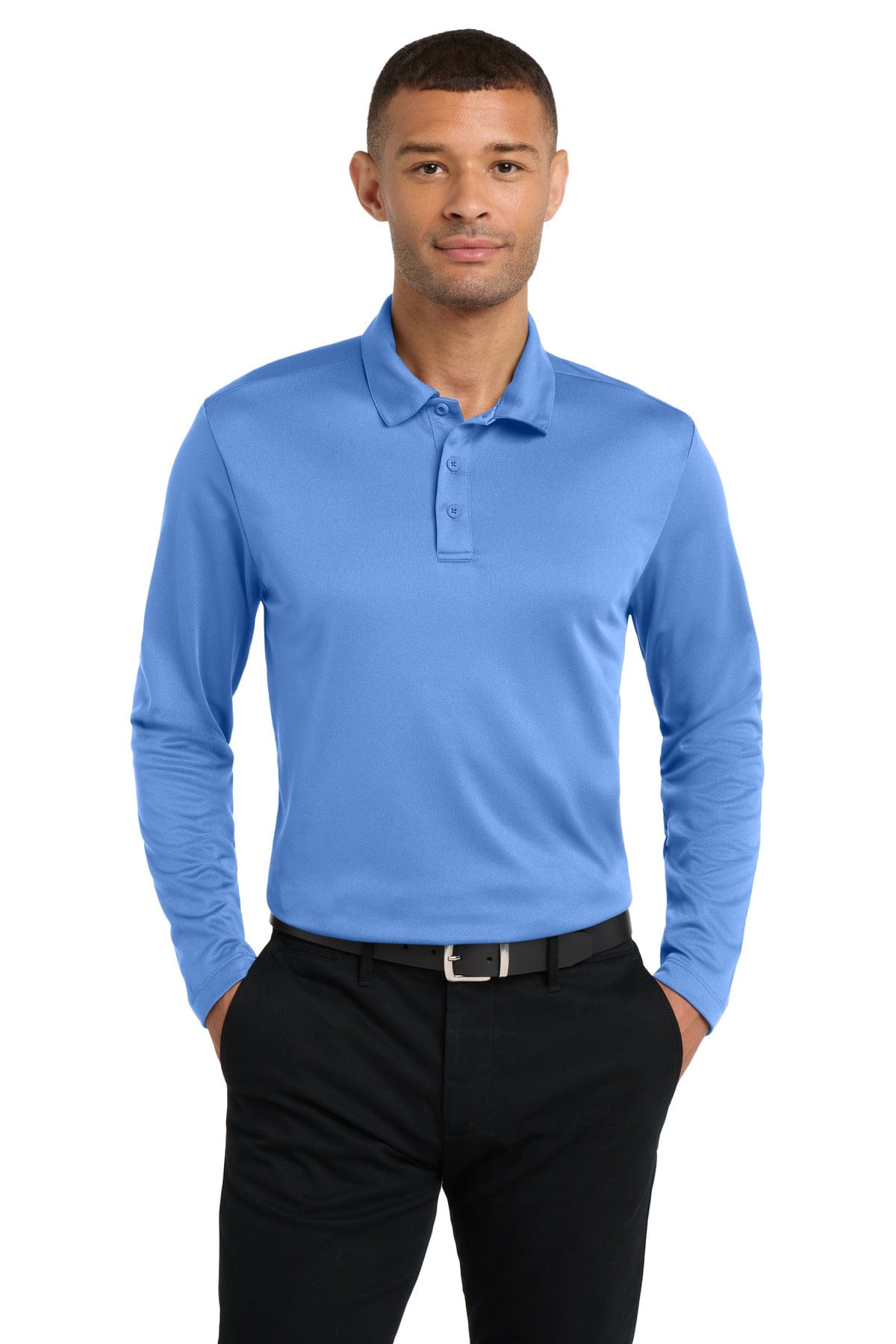Port Authority Polos/Knits XS / Carolina Blue Port Authority Silk Touch Performance Long Sleeve Polo. K540LS