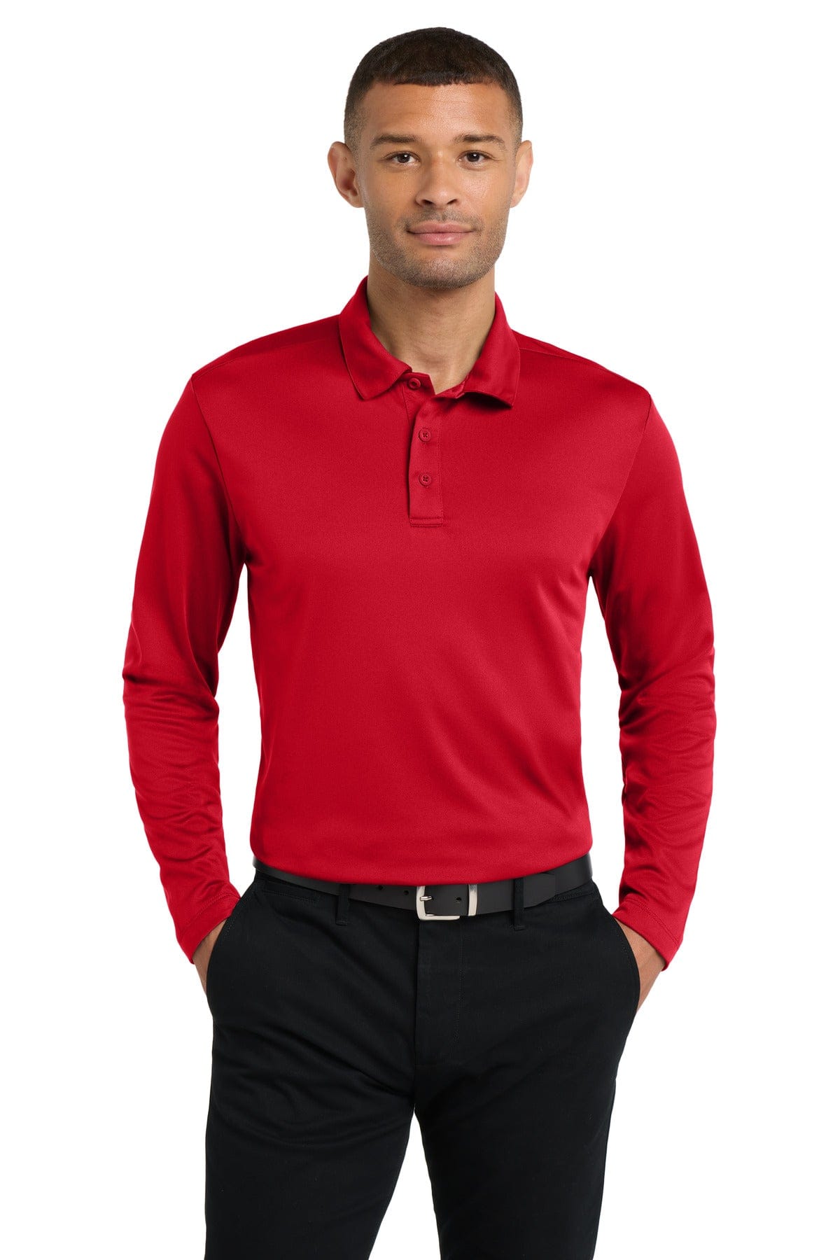 Port Authority Polos/Knits XS / Red Port Authority Silk Touch Performance Long Sleeve Polo. K540LS