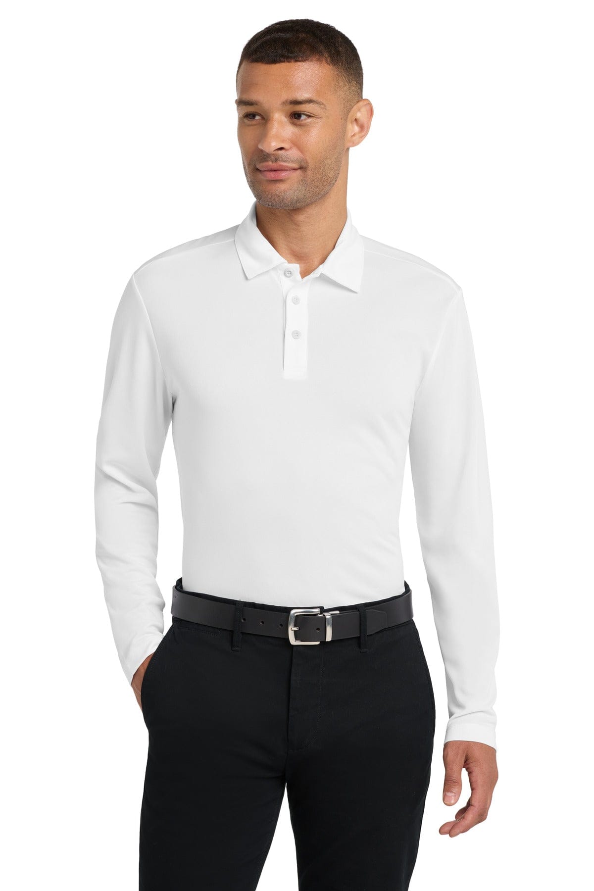 Port Authority Polos/Knits XS / White Port Authority Silk Touch Performance Long Sleeve Polo. K540LS