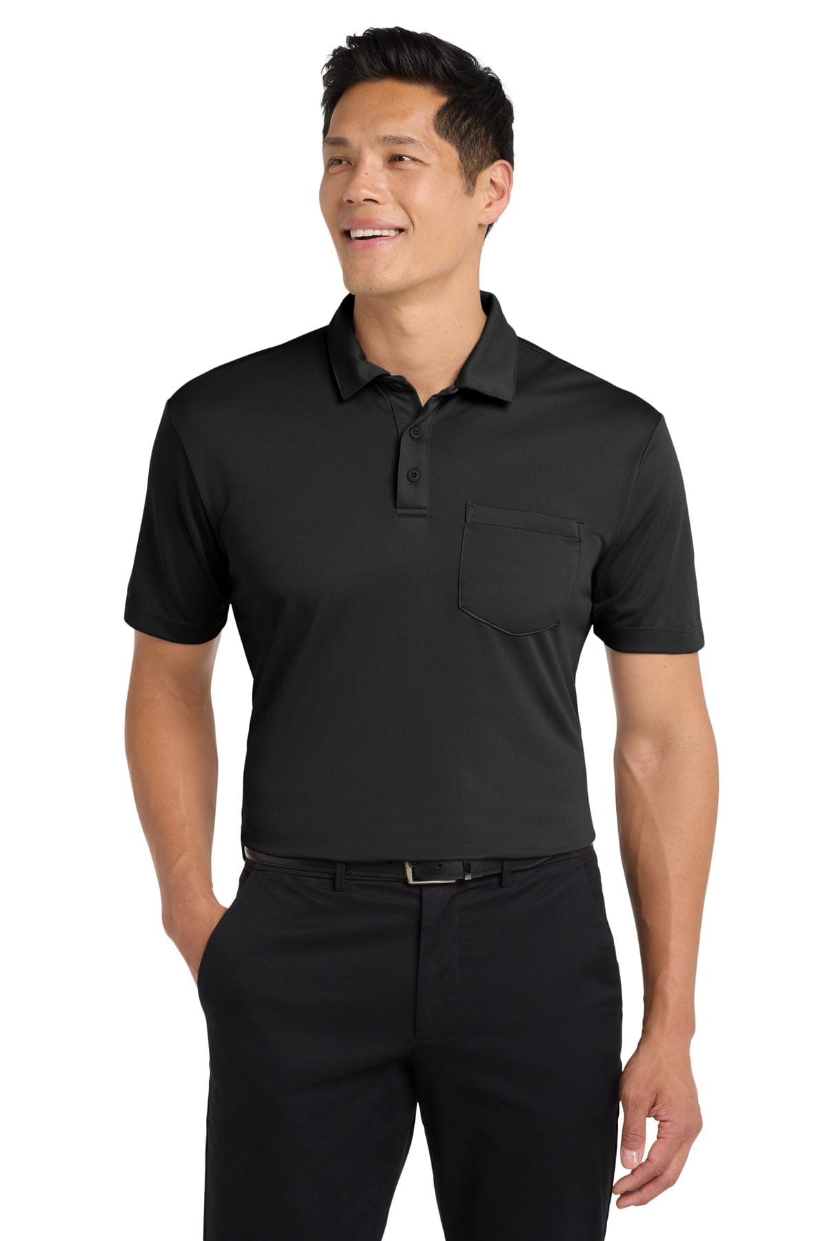 Port Authority Polos/Knits XS / Black Port Authority Silk Touch Performance Pocket Polo. K540P