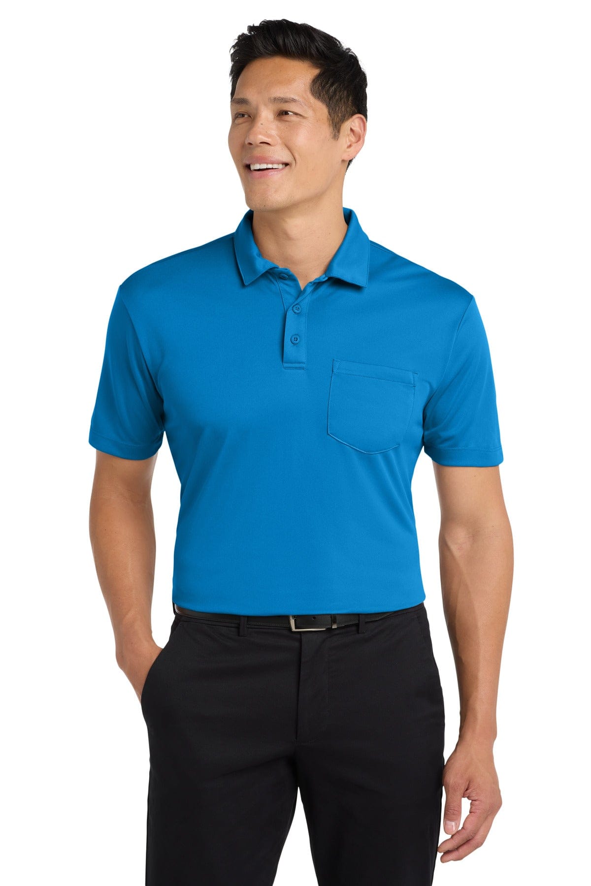 Port Authority Polos/Knits XS / Brilliant Blue Port Authority Silk Touch Performance Pocket Polo. K540P