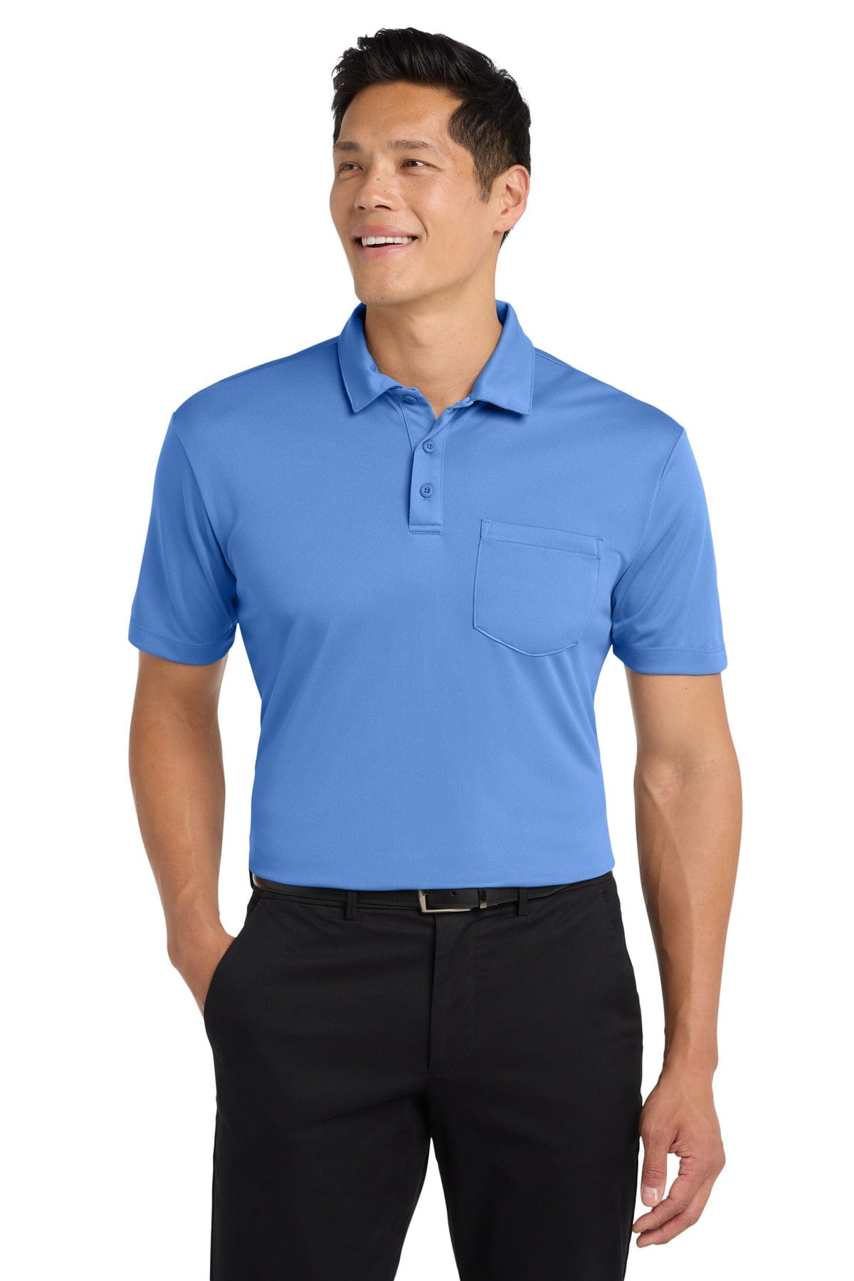 Port Authority Polos/Knits XS / Carolina Blue Port Authority Silk Touch Performance Pocket Polo. K540P