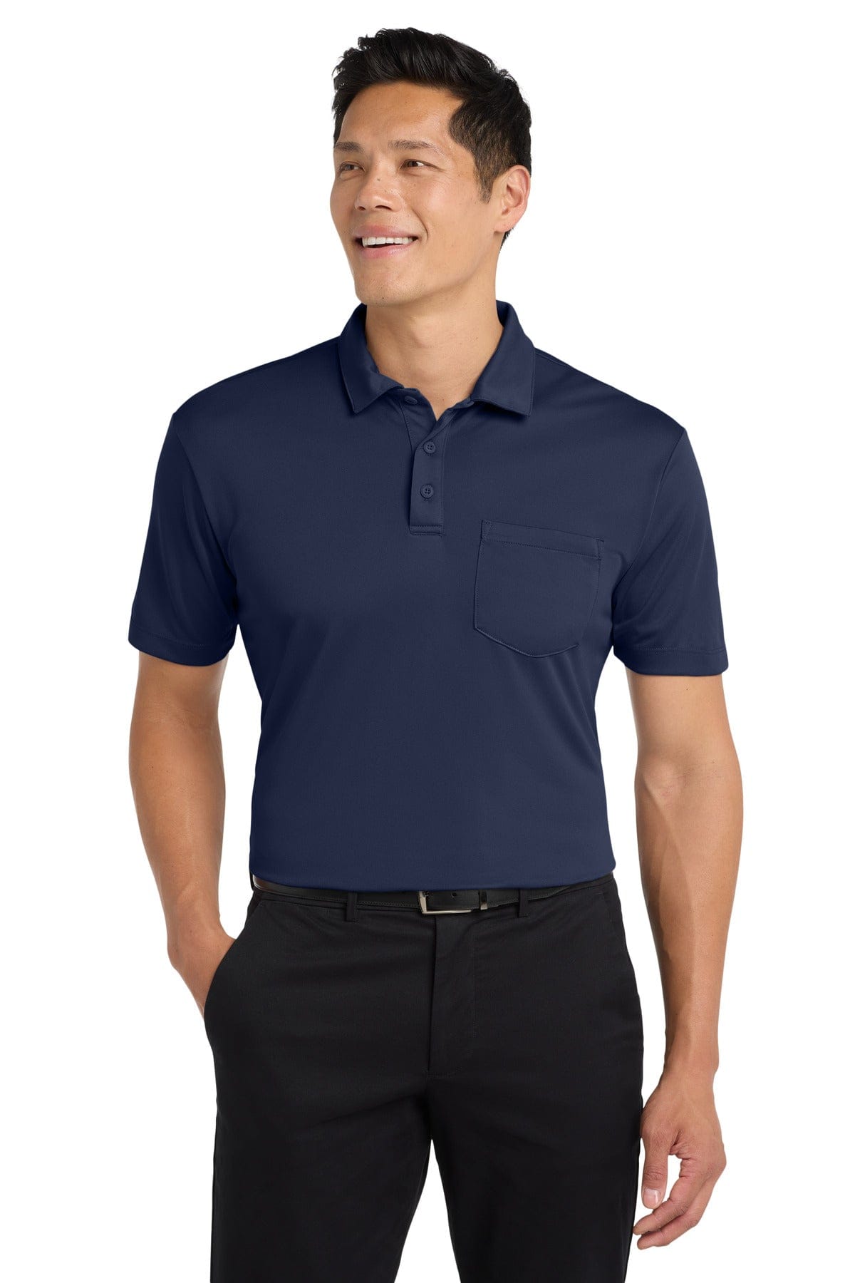 Port Authority Polos/Knits XS / Navy Port Authority Silk Touch Performance Pocket Polo. K540P