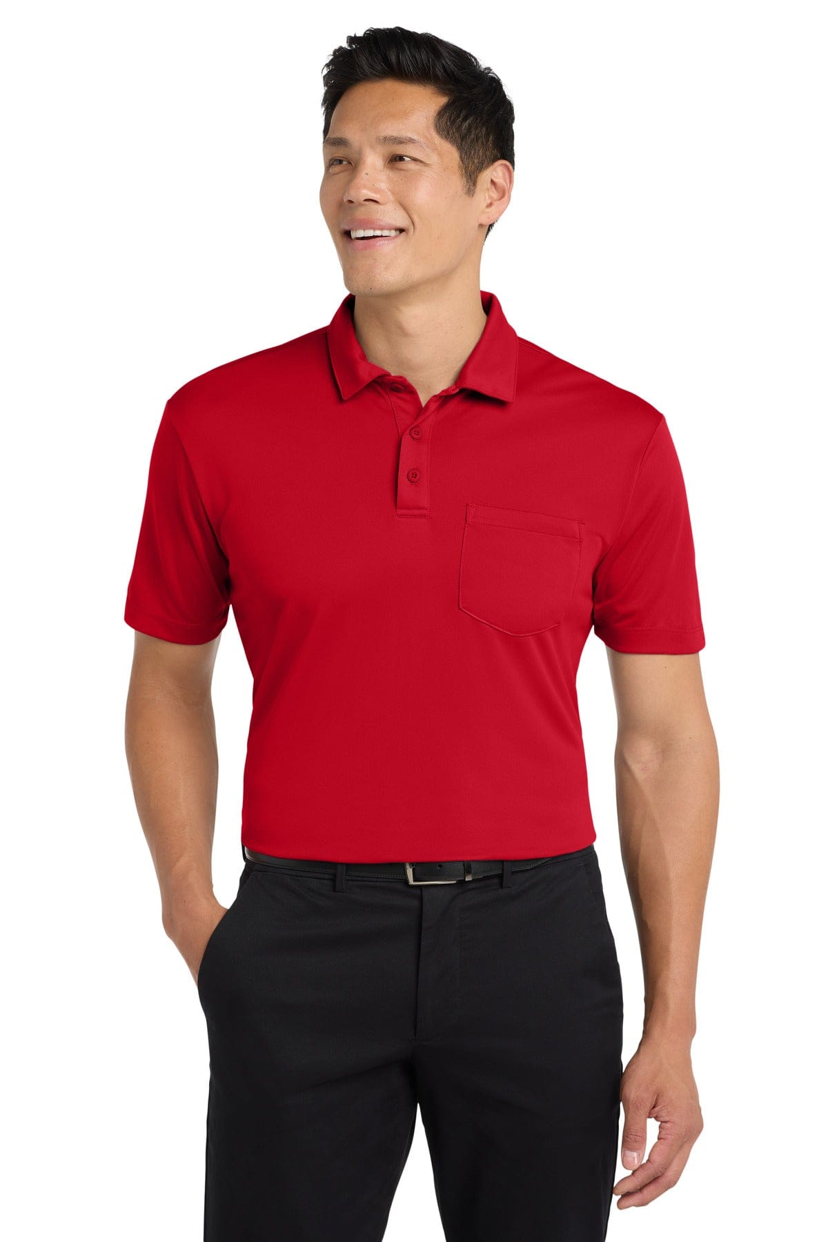 Port Authority Polos/Knits XS / Red Port Authority Silk Touch Performance Pocket Polo. K540P