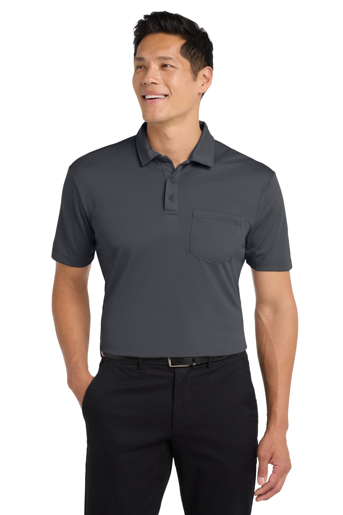 Port Authority Polos/Knits XS / Steel Grey Port Authority Silk Touch Performance Pocket Polo. K540P