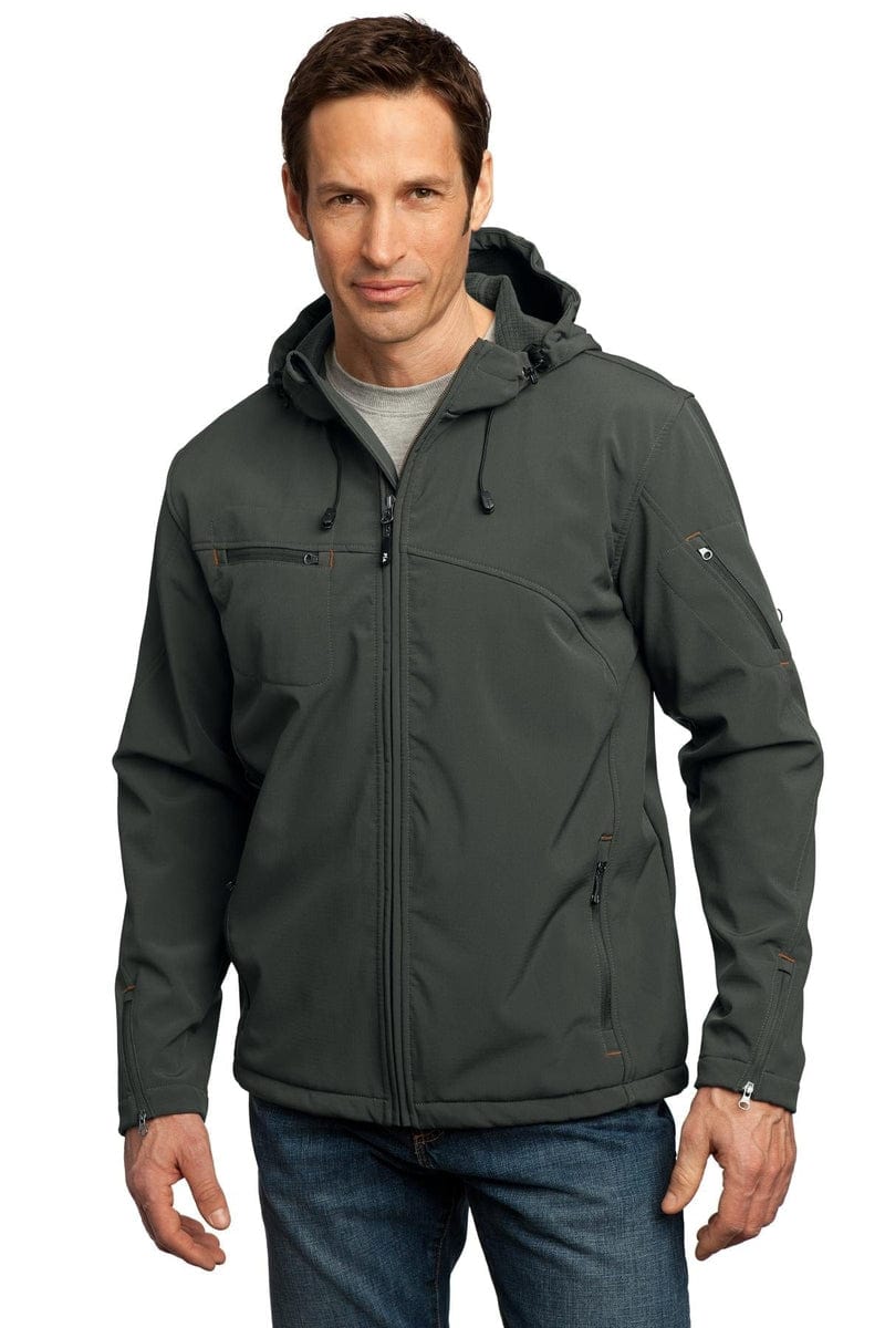 Port Authority Textured Hooded Soft Shell Jacket. J706 in 