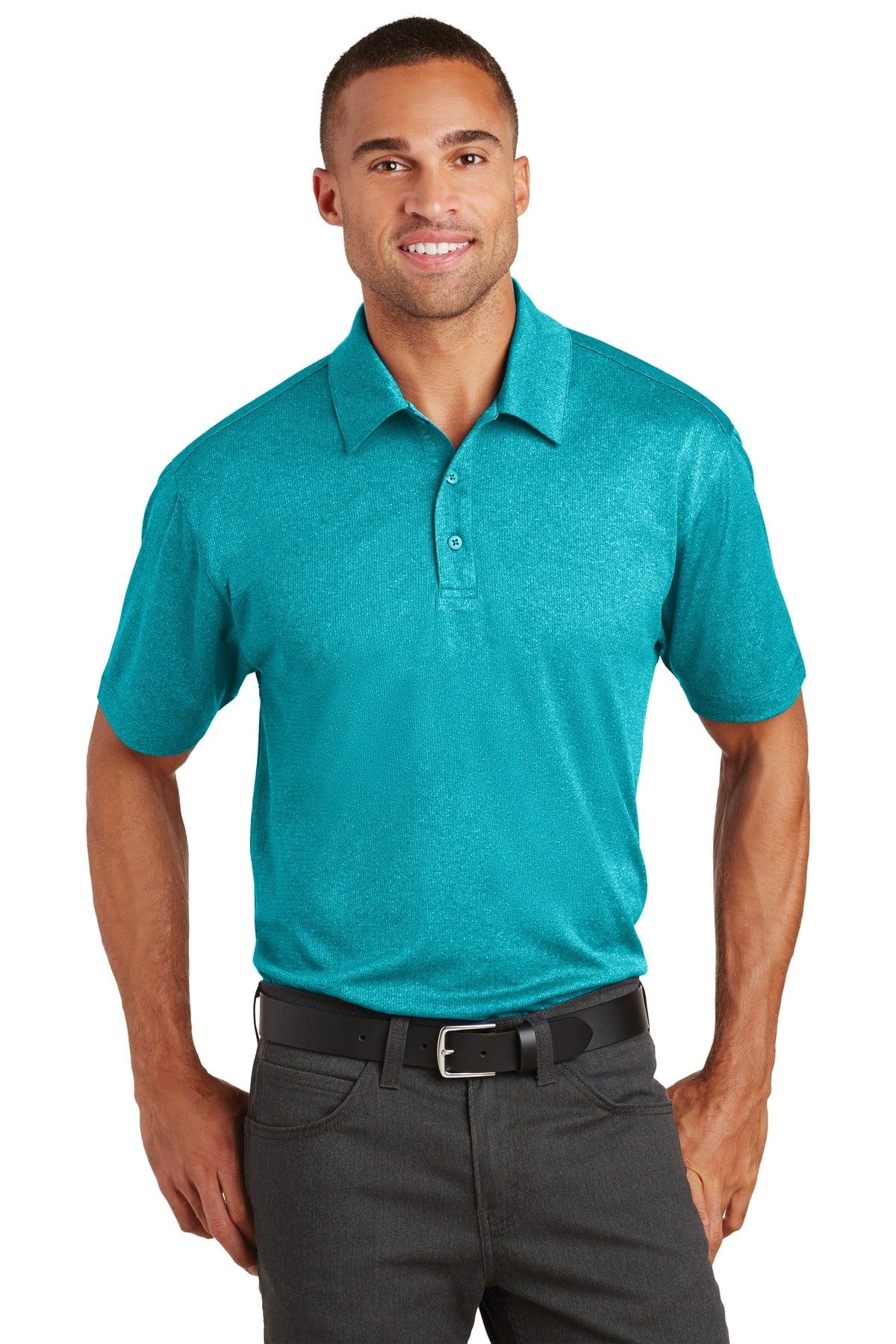 Port Authority Trace Heather Polo. K576 in 