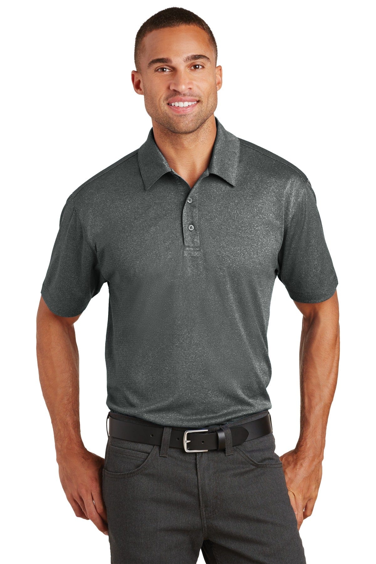 Port Authority Trace Heather Polo. K576 in 