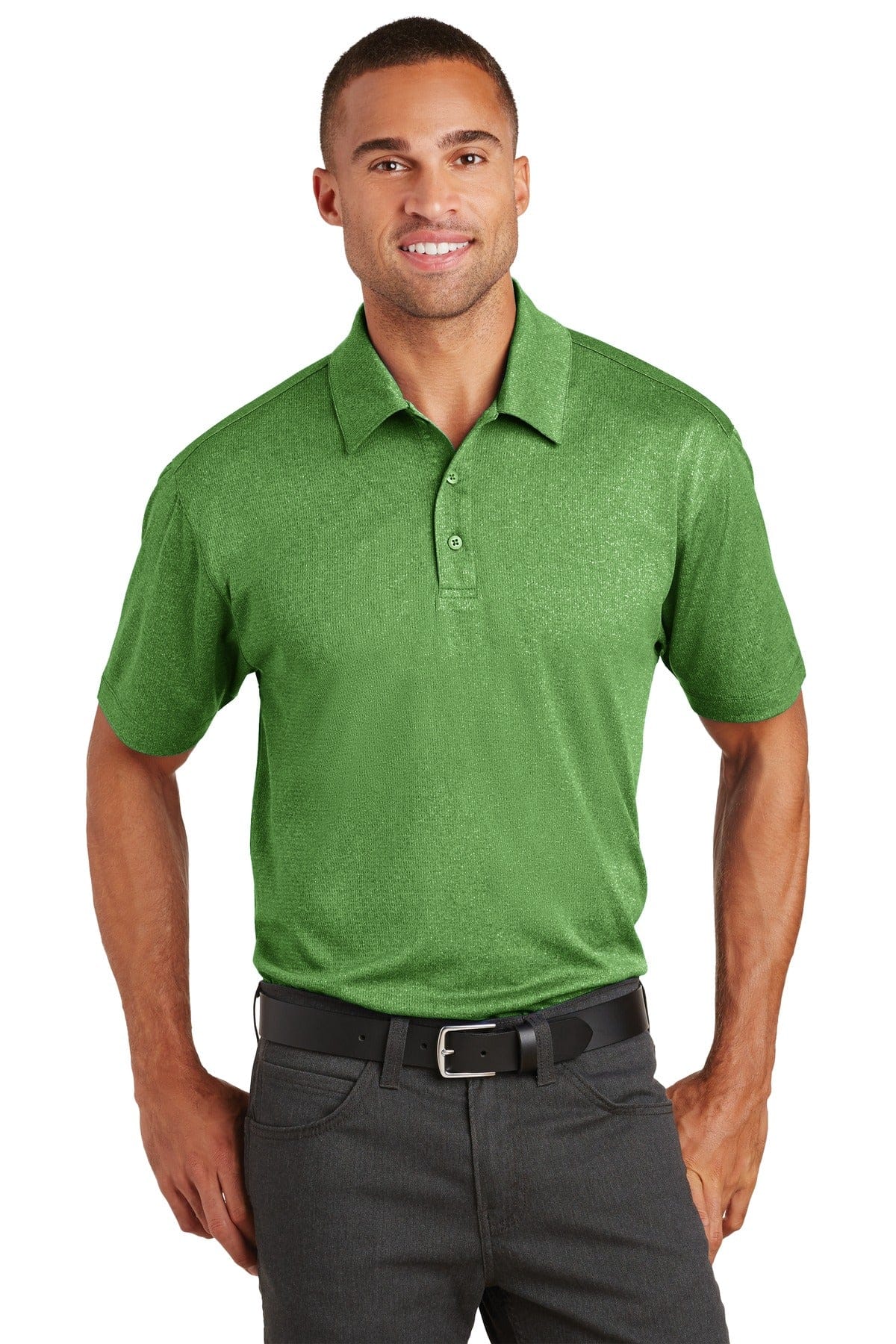 Port Authority Trace Heather Polo. K576 in 