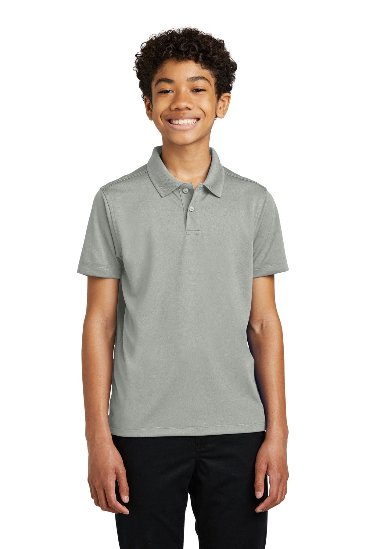 Port Authority Y110 Youth Dry Zone UV Micro-Mesh Polo in Gusty Grey