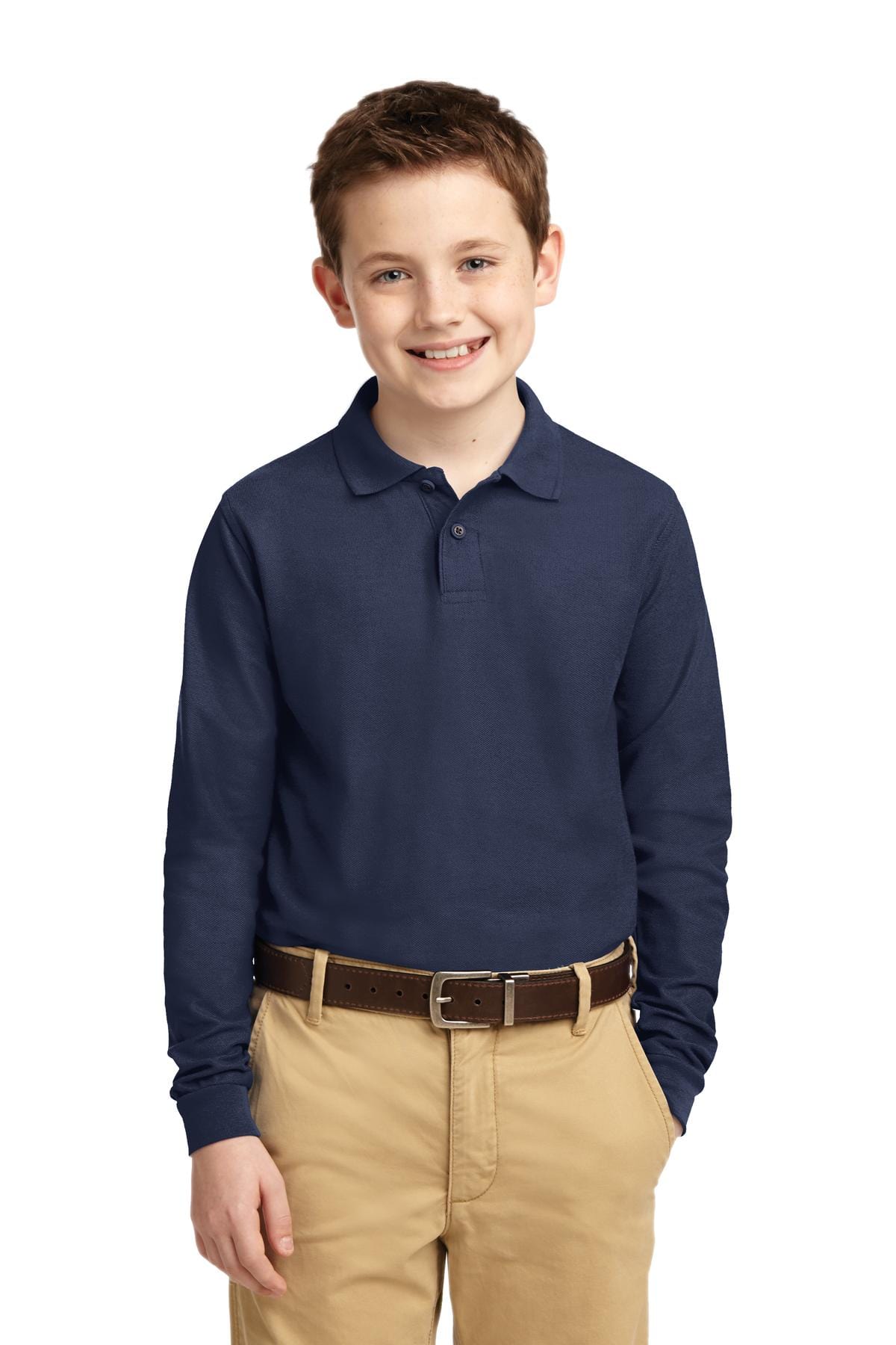 Port Authority Youth Long Sleeve Silk Touch Polo. Y500LS in 
