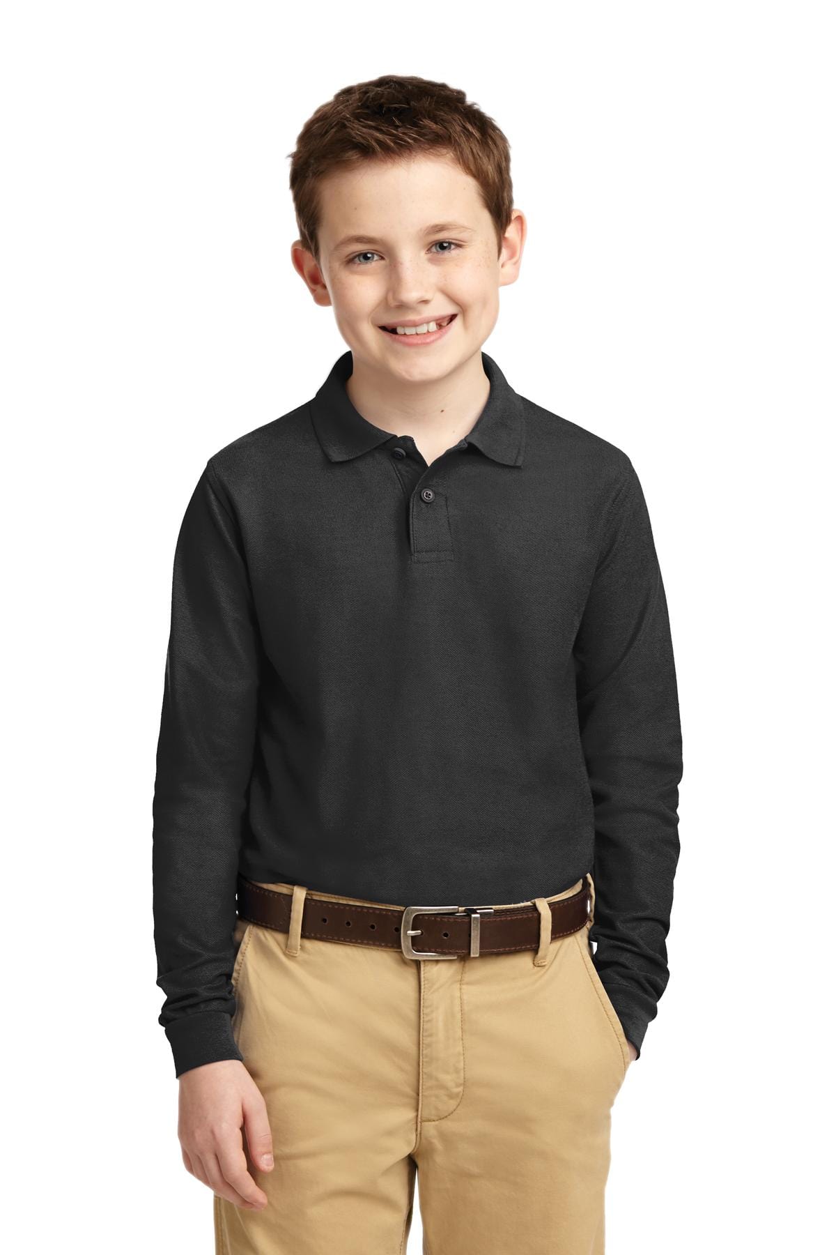 Port Authority Youth Long Sleeve Silk Touch Polo. Y500LS in 