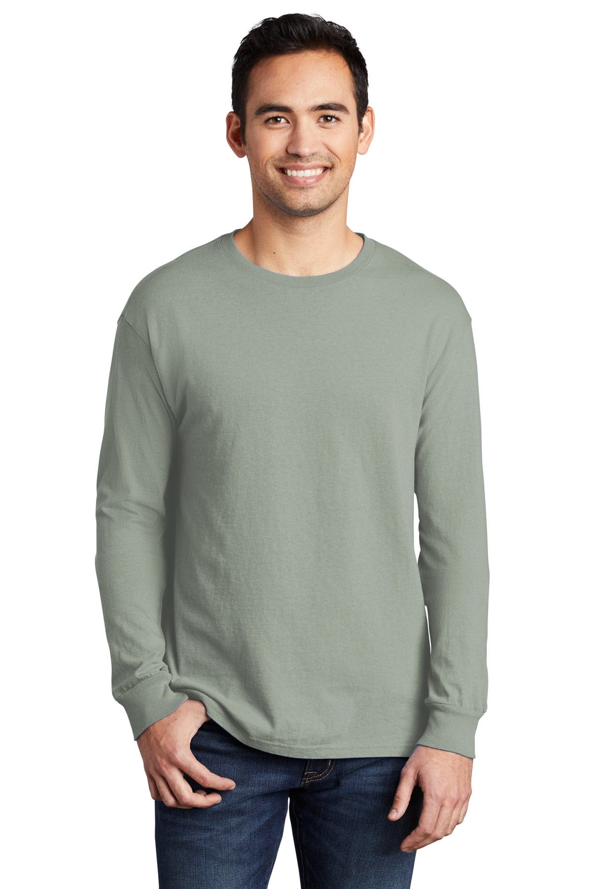 Port & Company T-Shirts 2XL / Dove Grey Port & Company Beach Wash Garment-Dyed Long Sleeve Tee PC099LS, Basic Colors