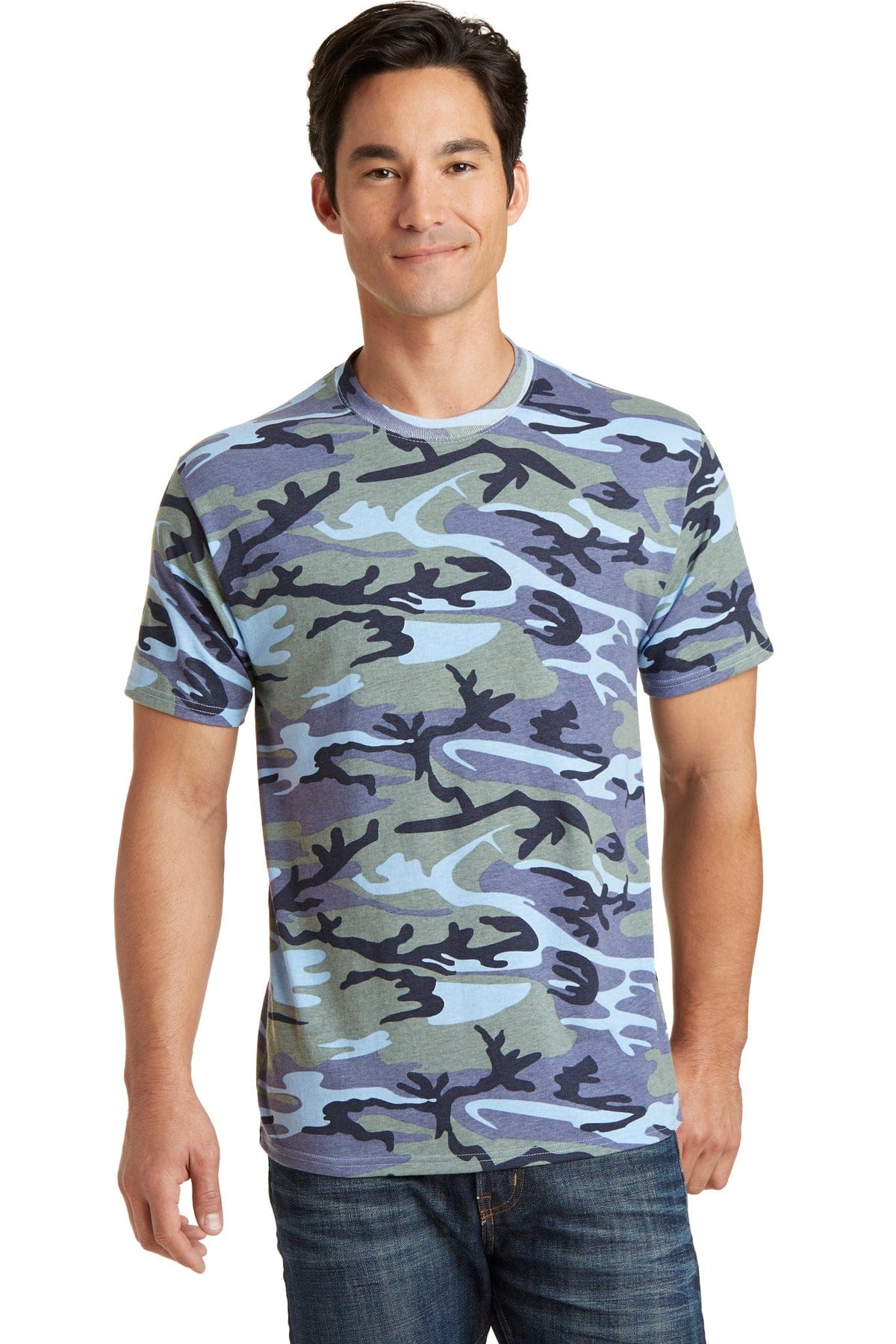 Port & Company T-Shirts S / Woodland Blue Camo Port & Company Core Cotton Camo Tee. PC54C