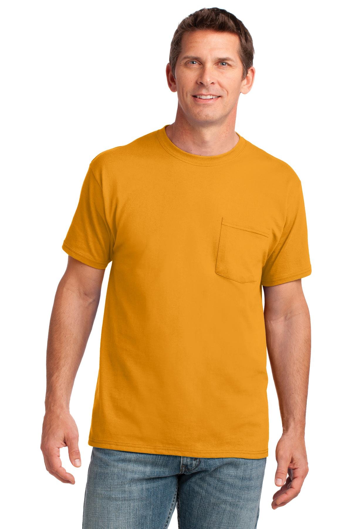 Port & Company Core Cotton Pocket Tee. PC54P in 