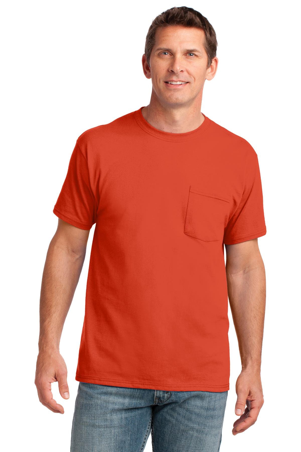 Port & Company Core Cotton Pocket Tee. PC54P in 