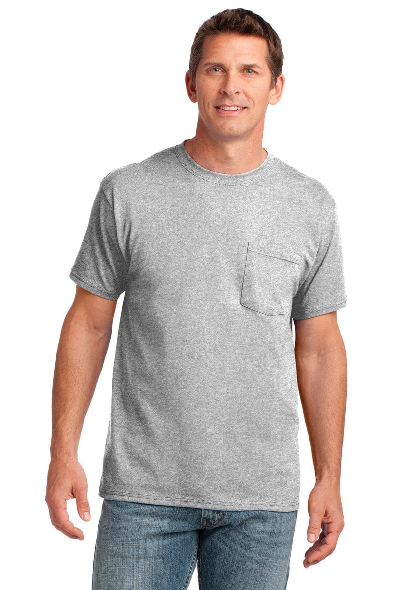 Port & Company Core Cotton Pocket Tee. PC54P in 