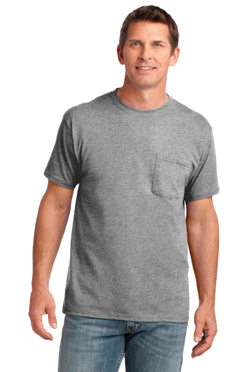 Port & Company Core Cotton Pocket Tee. PC54P in 