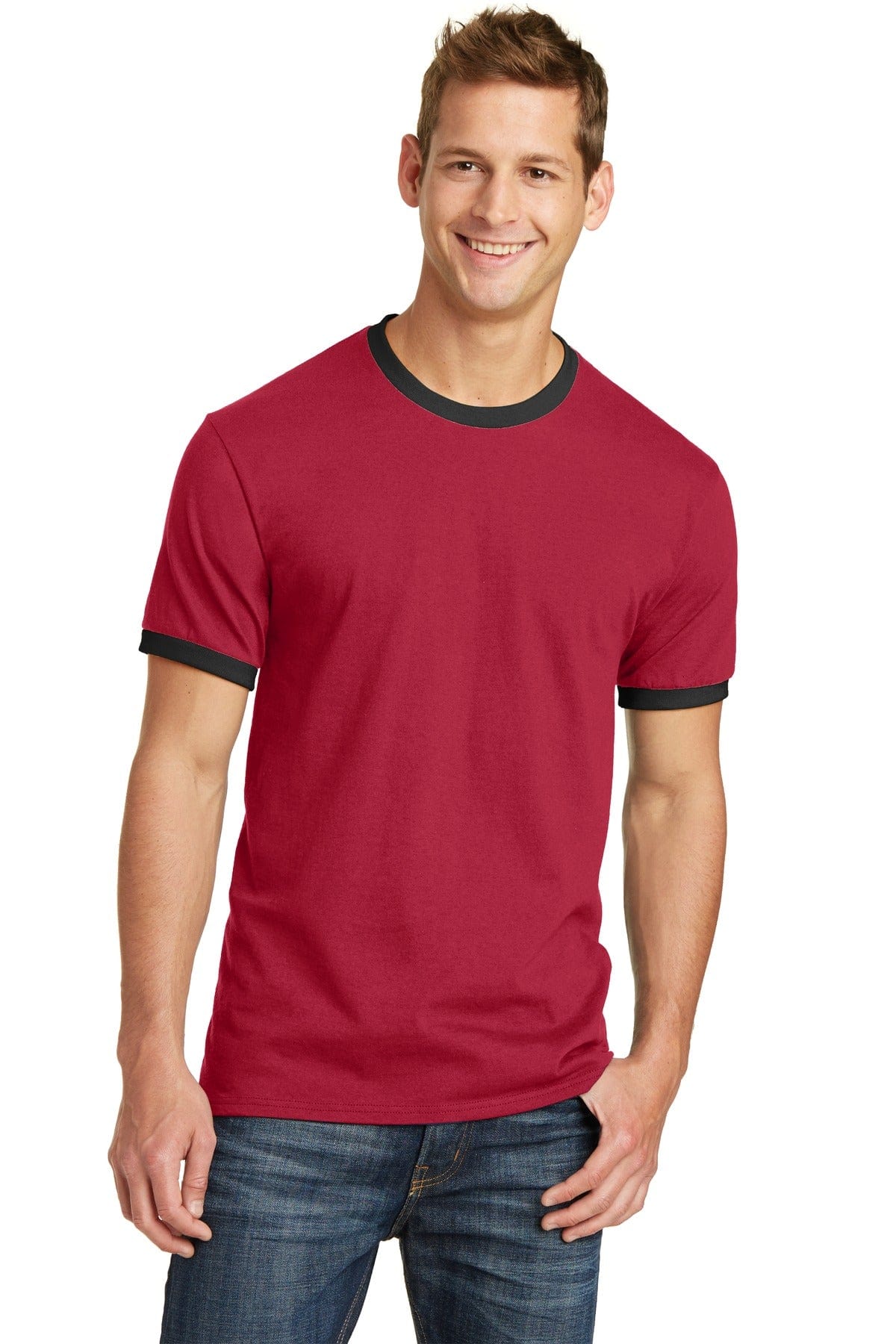 Port & Company Core Cotton Ringer Tee. PC54R in 