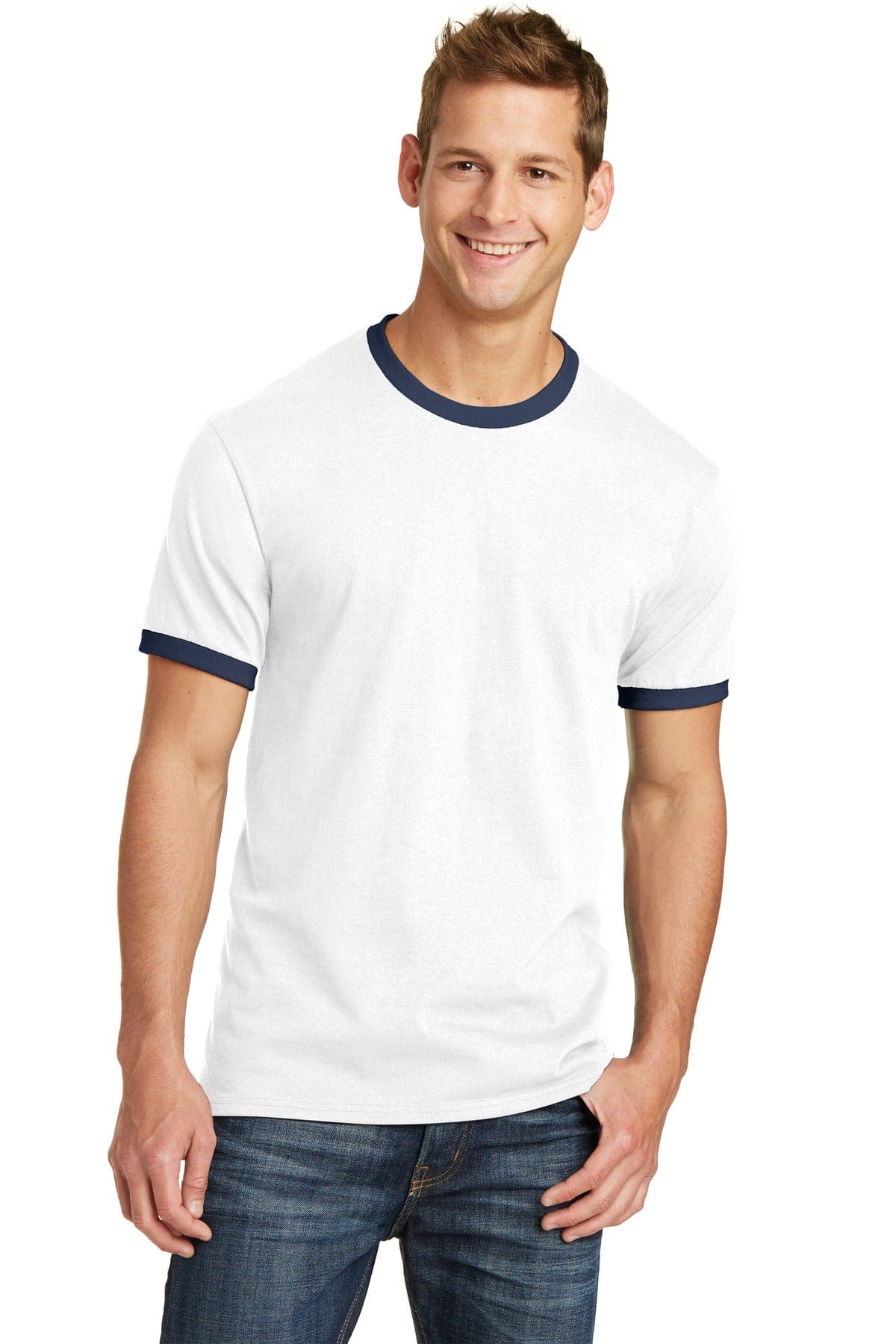 Port & Company Core Cotton Ringer Tee. PC54R in 