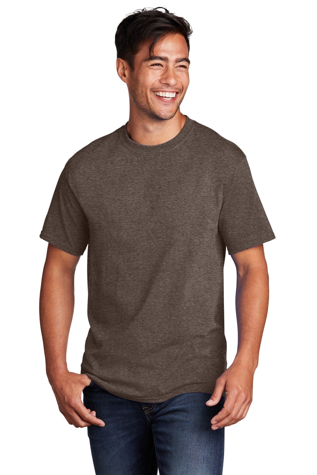 Port & Company PC54 S / Heather Dark Chocolate Brown Port & Company - Core Cotton Tee. PC54