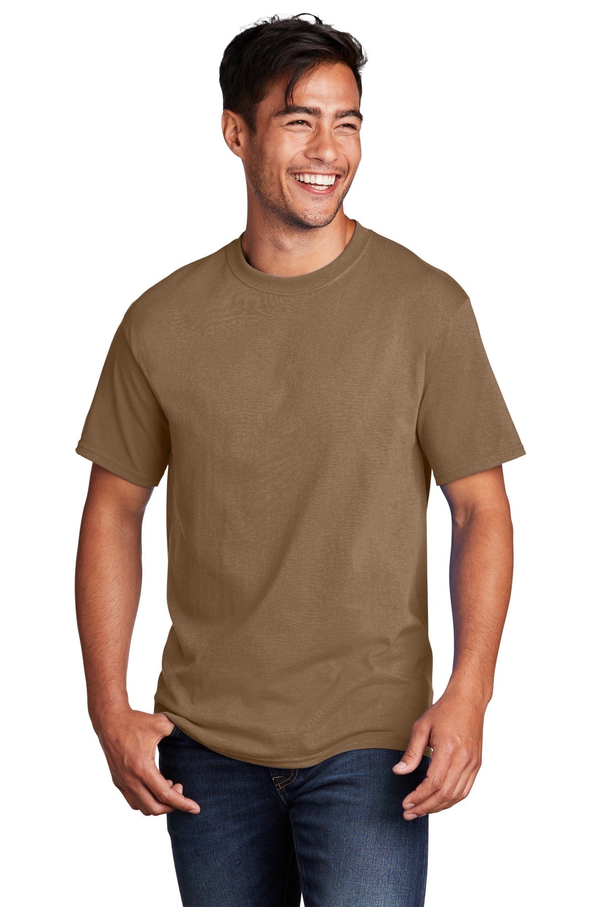 Port & Company PC54 S / Woodland Brown Port & Company Core Cotton Tee. PC54