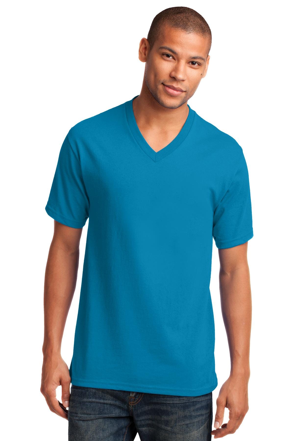 Port & Company Core Cotton V-Neck Tee. PC54V in 