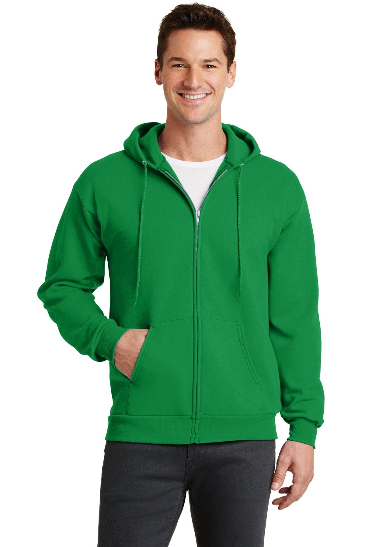 Port & Company - Core Fleece Full-Zip Hooded Sweatshirt. PC78ZH in Clover Green