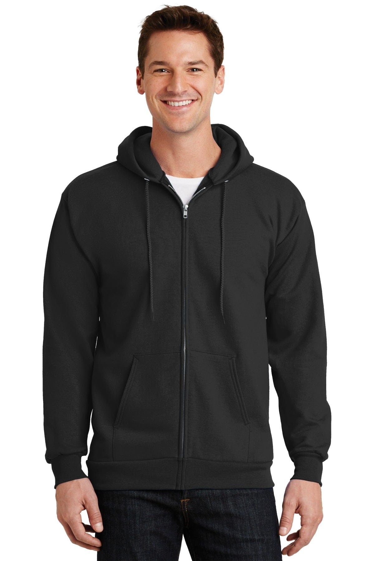 Port & Company Sweatshirts/Fleece S / Jet Black Port & Company - Essential Fleece Full-Zip Hooded Sweatshirt. PC90ZH