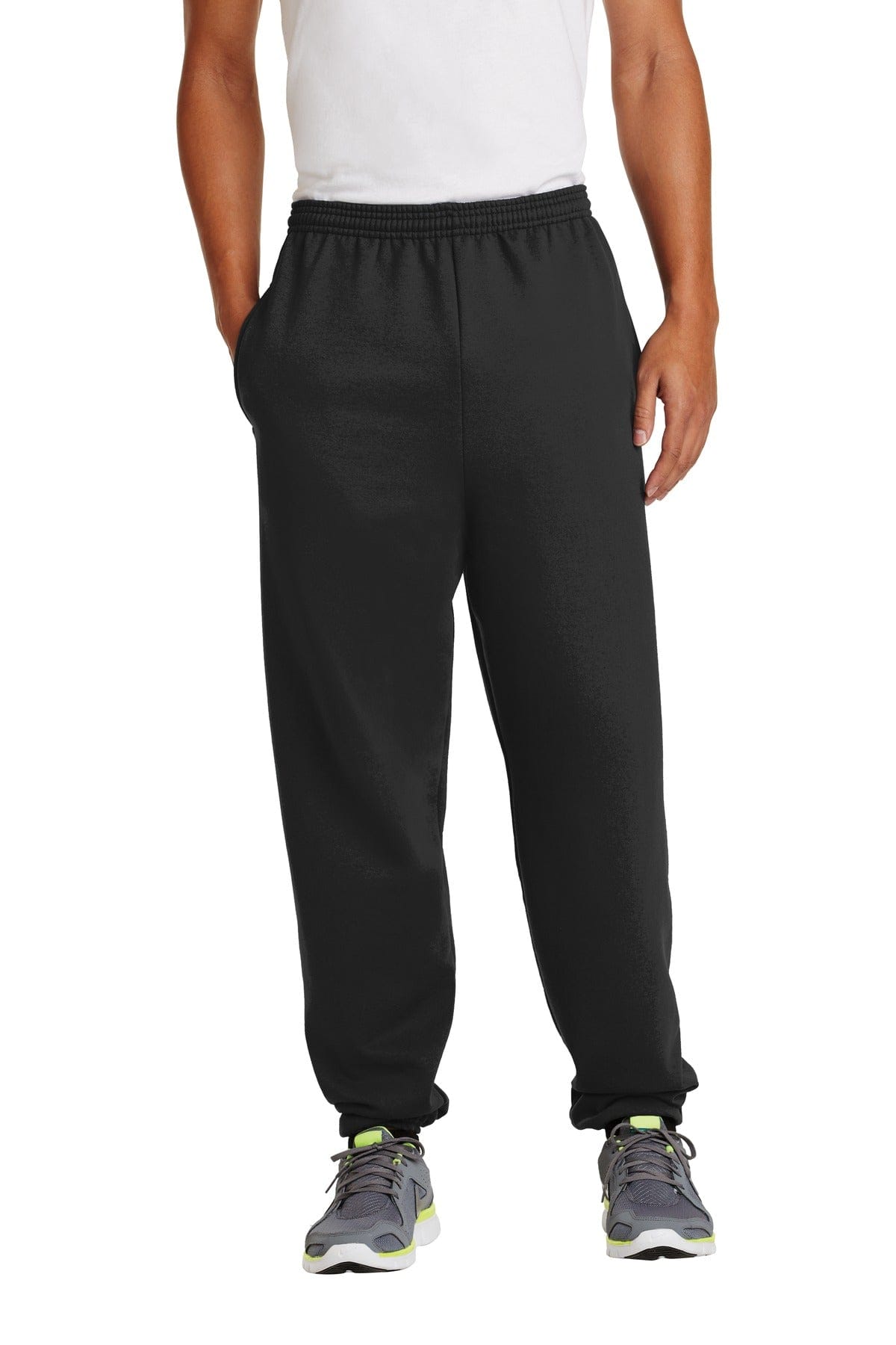 Port & Company - Essential Fleece Sweatpant with Pockets. PC90P in Jet Black