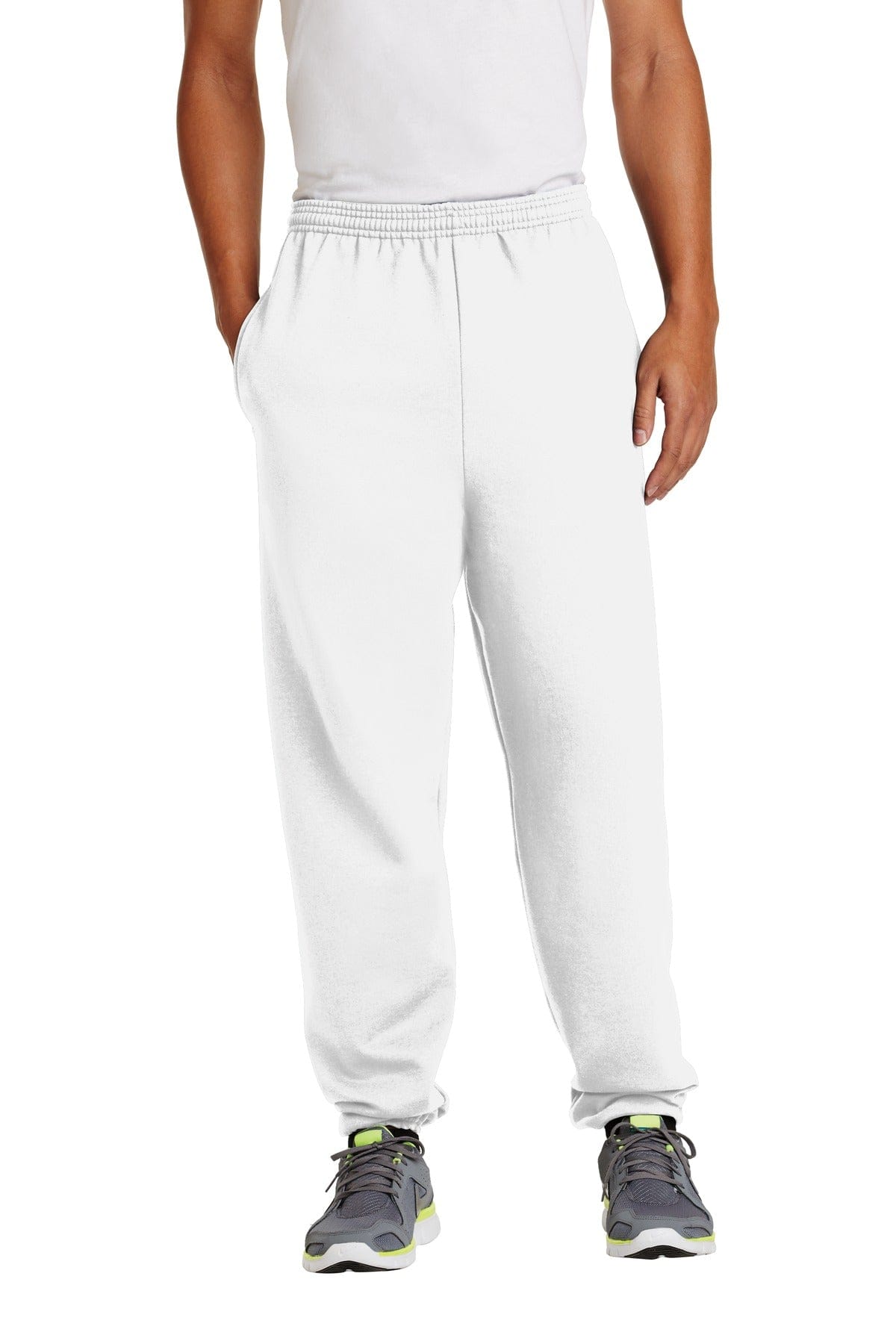 Port & Company - Essential Fleece Sweatpant with Pockets. PC90P in White