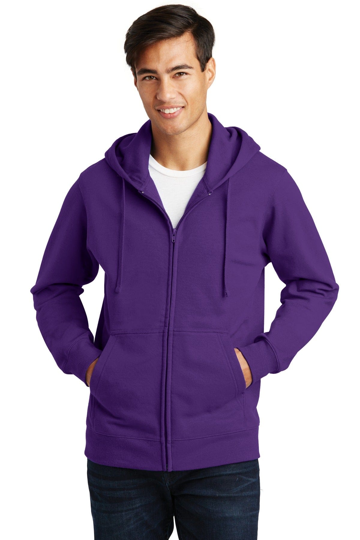 Port & Company Sweatshirts/Fleece XS / Team Purple Port & Company Fan Favorite Fleece Full-Zip Hooded Sweatshirt. PC850ZH