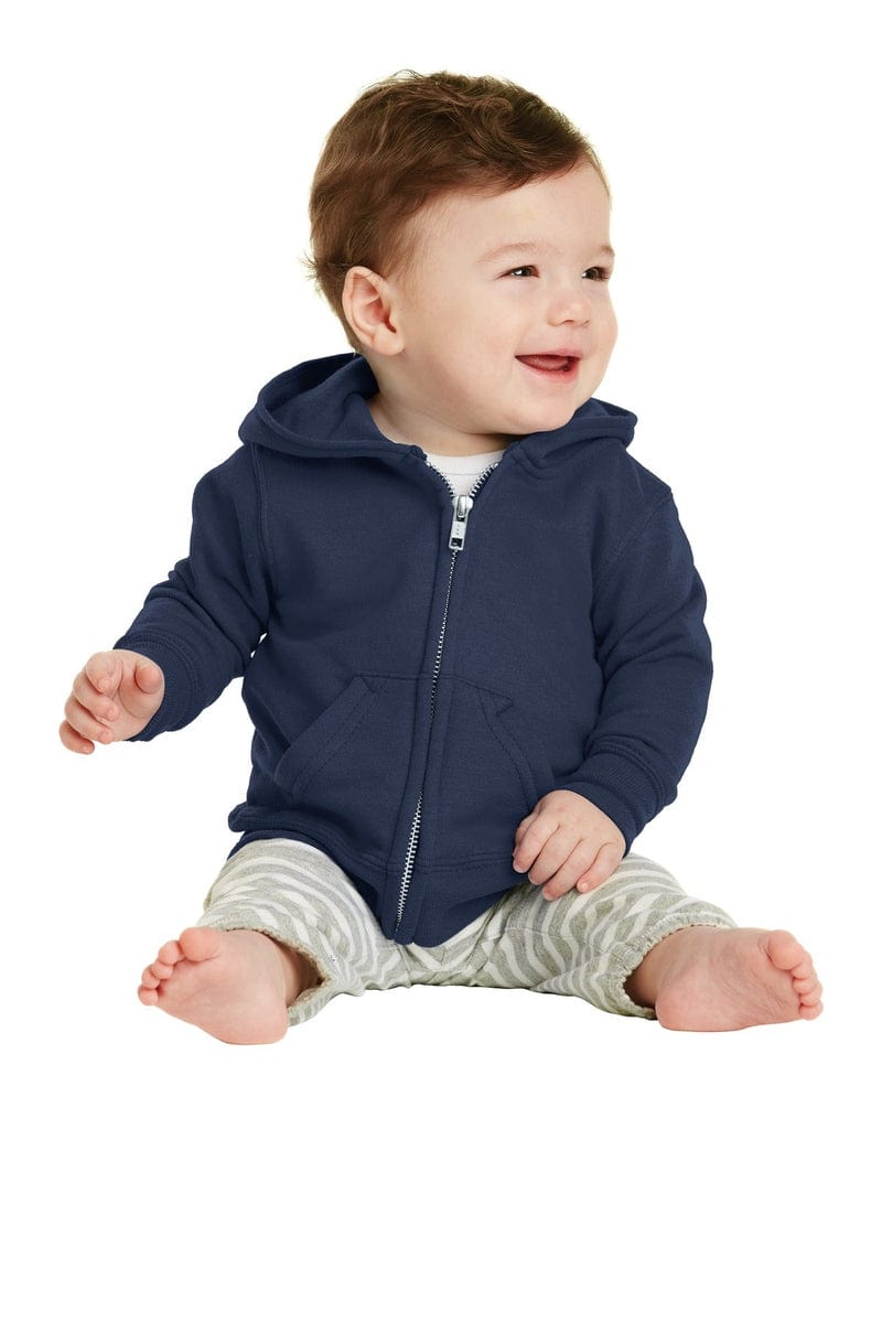 Port & Company Infant Core Fleece Full-Zip Hooded Sweatshirt. CAR78IZH in 