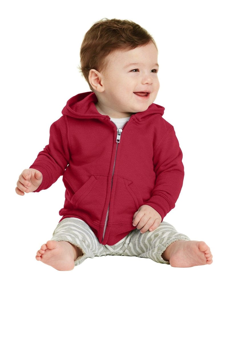 Port & Company Infant Core Fleece Full-Zip Hooded Sweatshirt. CAR78IZH in 