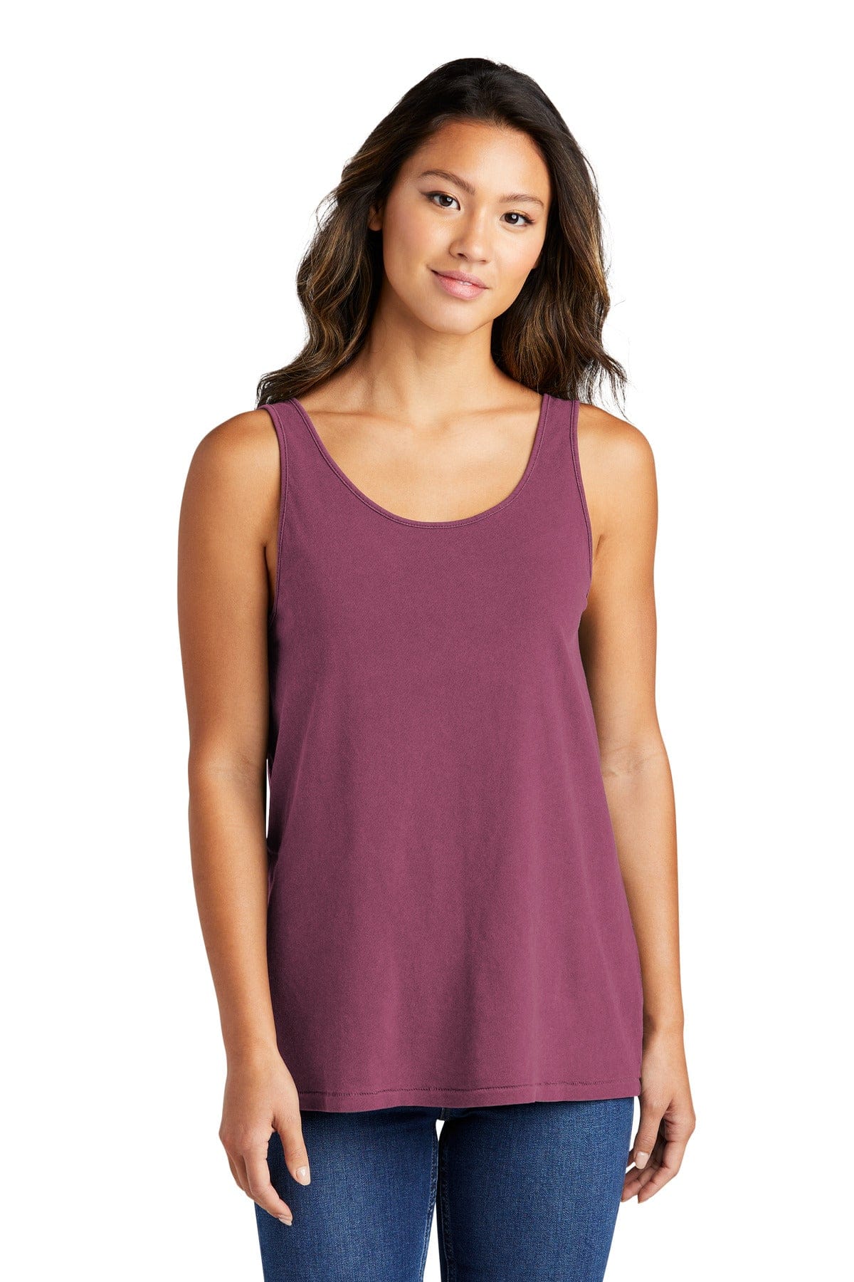 Port & Company LPC099TT Ladies Beach Wash Garment-Dyed Tank in Vintage Raspberry
