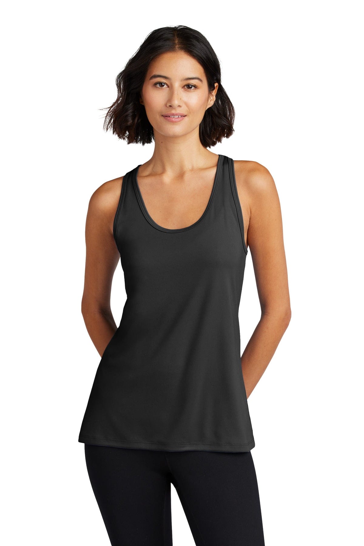 Port & Company LPC380TT Ladies Performance Tank in Jet Black