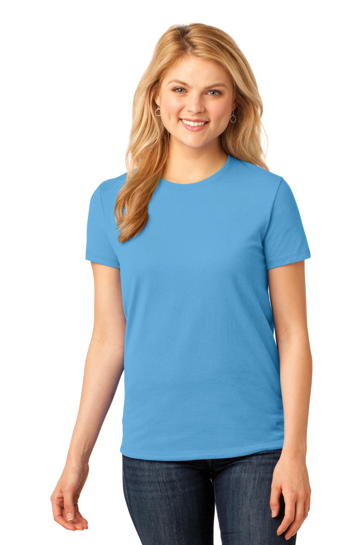 Port & Company Ladies Core Cotton Tee. LPC54, Basic Colors in 