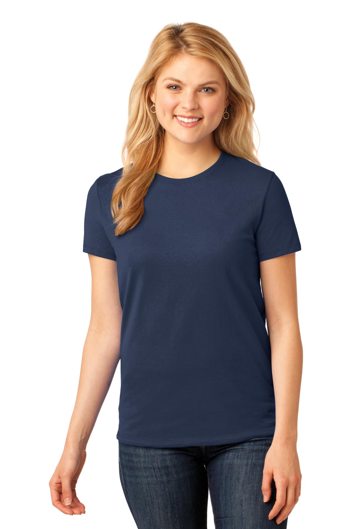 Port & Company Ladies Core Cotton Tee. LPC54, Basic Colors in 