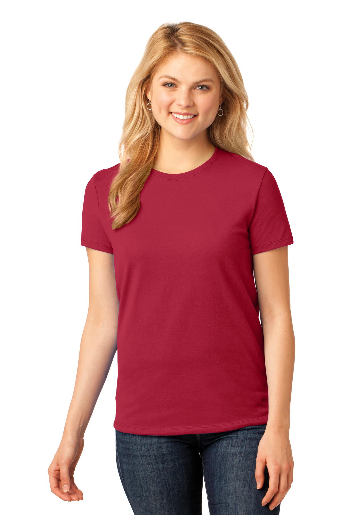 Port & Company Ladies Core Cotton Tee. LPC54, Traditional Colors in 