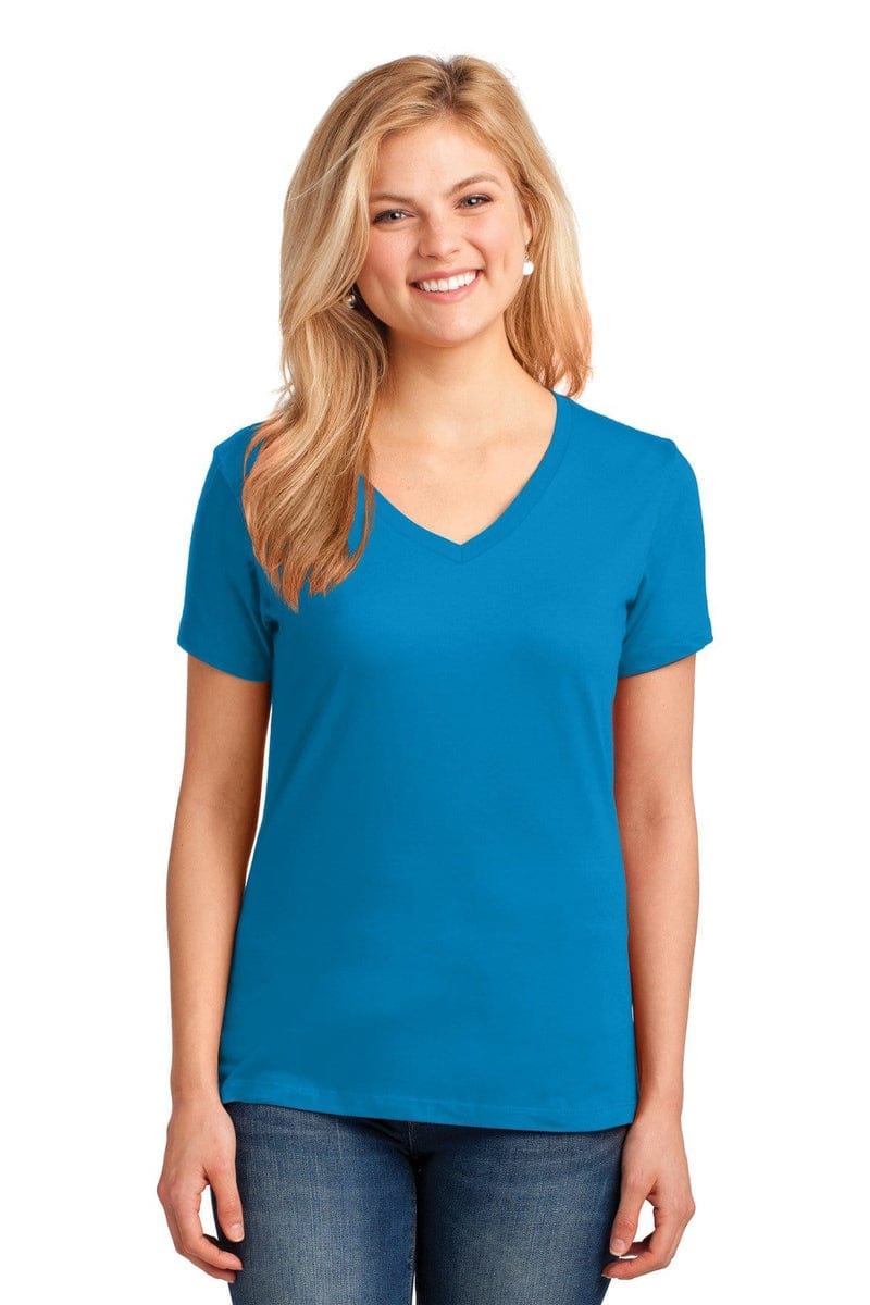 Port & Company Ladies Core Cotton V-Neck Tee. LPC54V, Traditional Colors in 