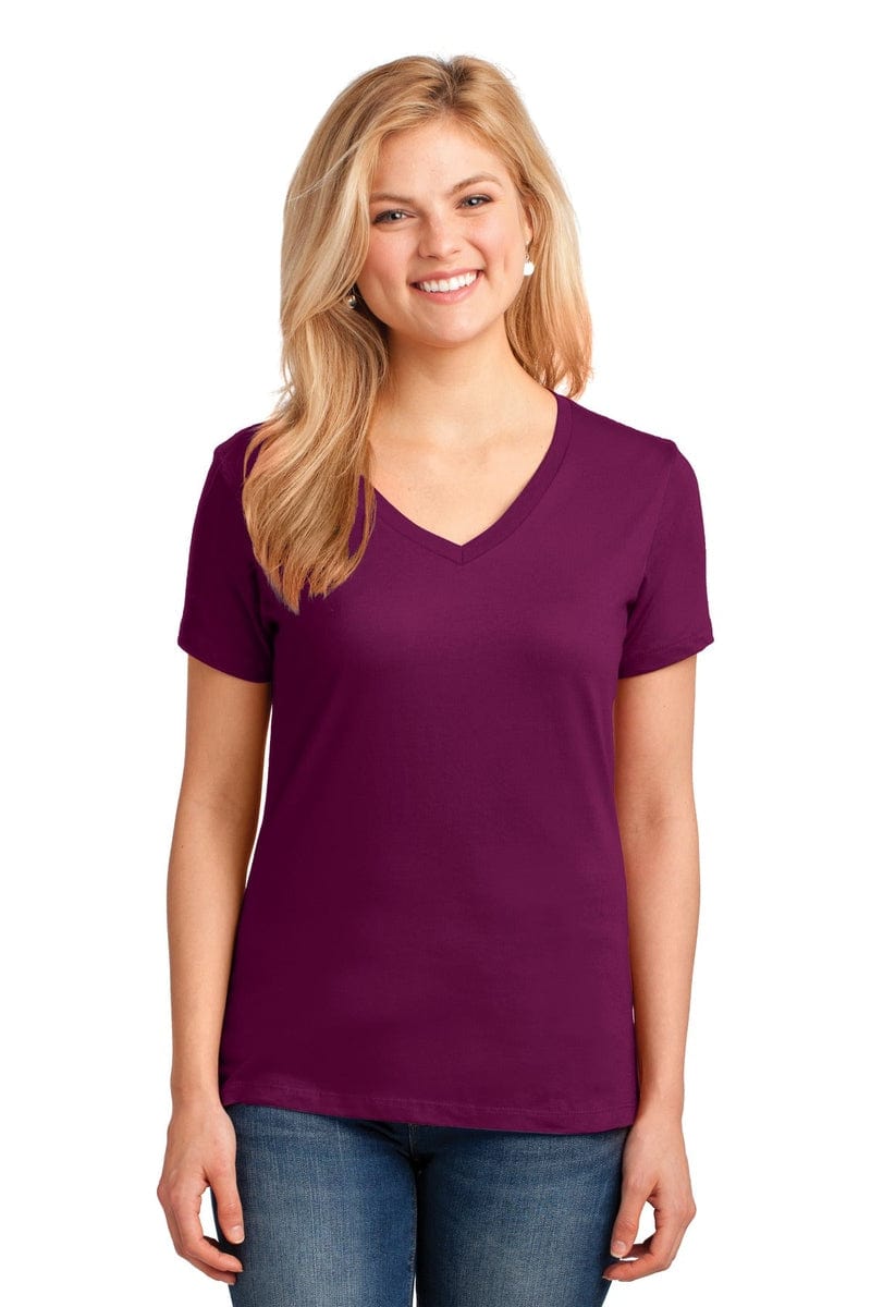 Port & Company Ladies Core Cotton V-Neck Tee. LPC54V, Traditional Colors in 