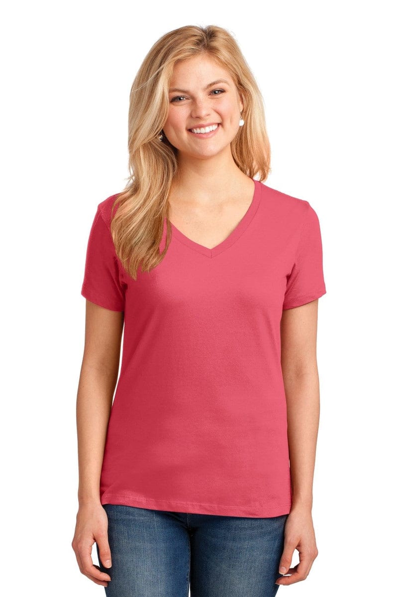 Port & Company Ladies Core Cotton V-Neck Tee. LPC54V, Traditional Colors in 