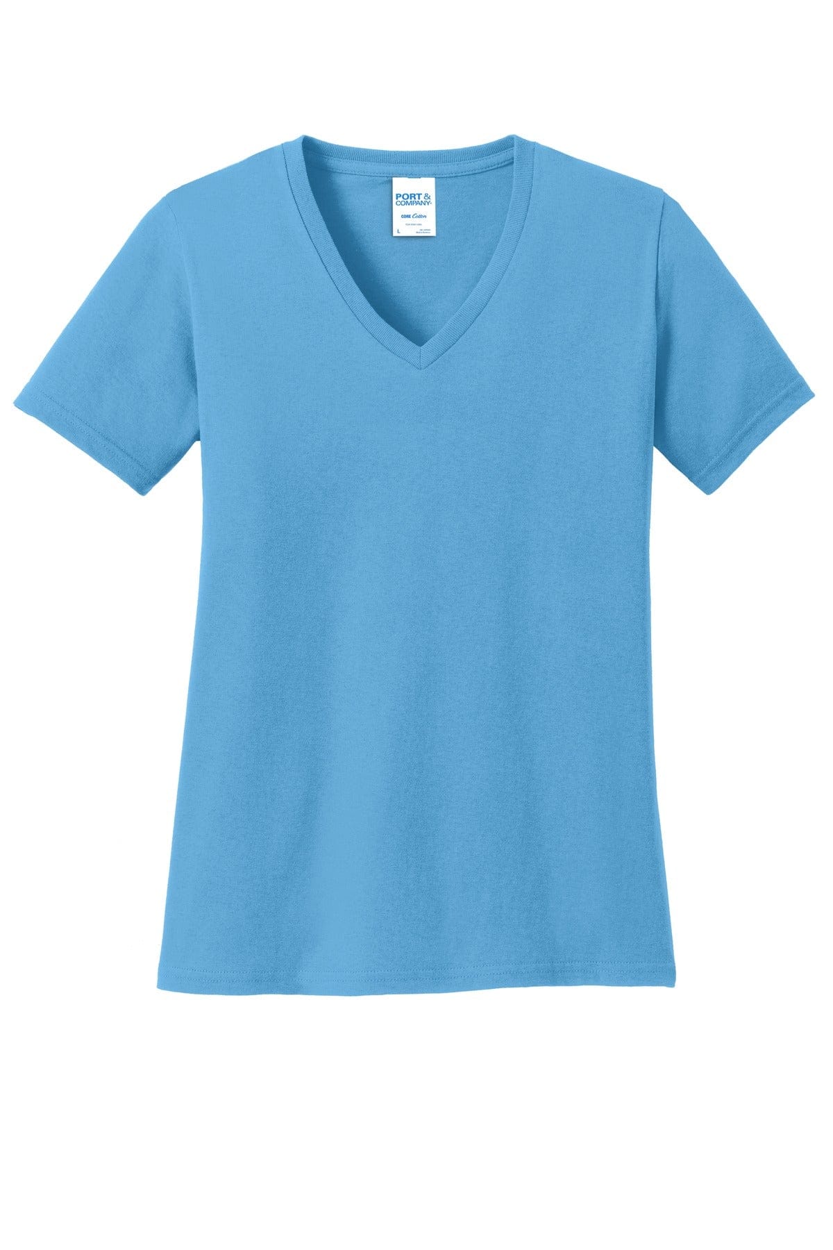 Port & Company T-Shirts Port & Company Ladies Core Cotton V-Neck Tee. LPC54V