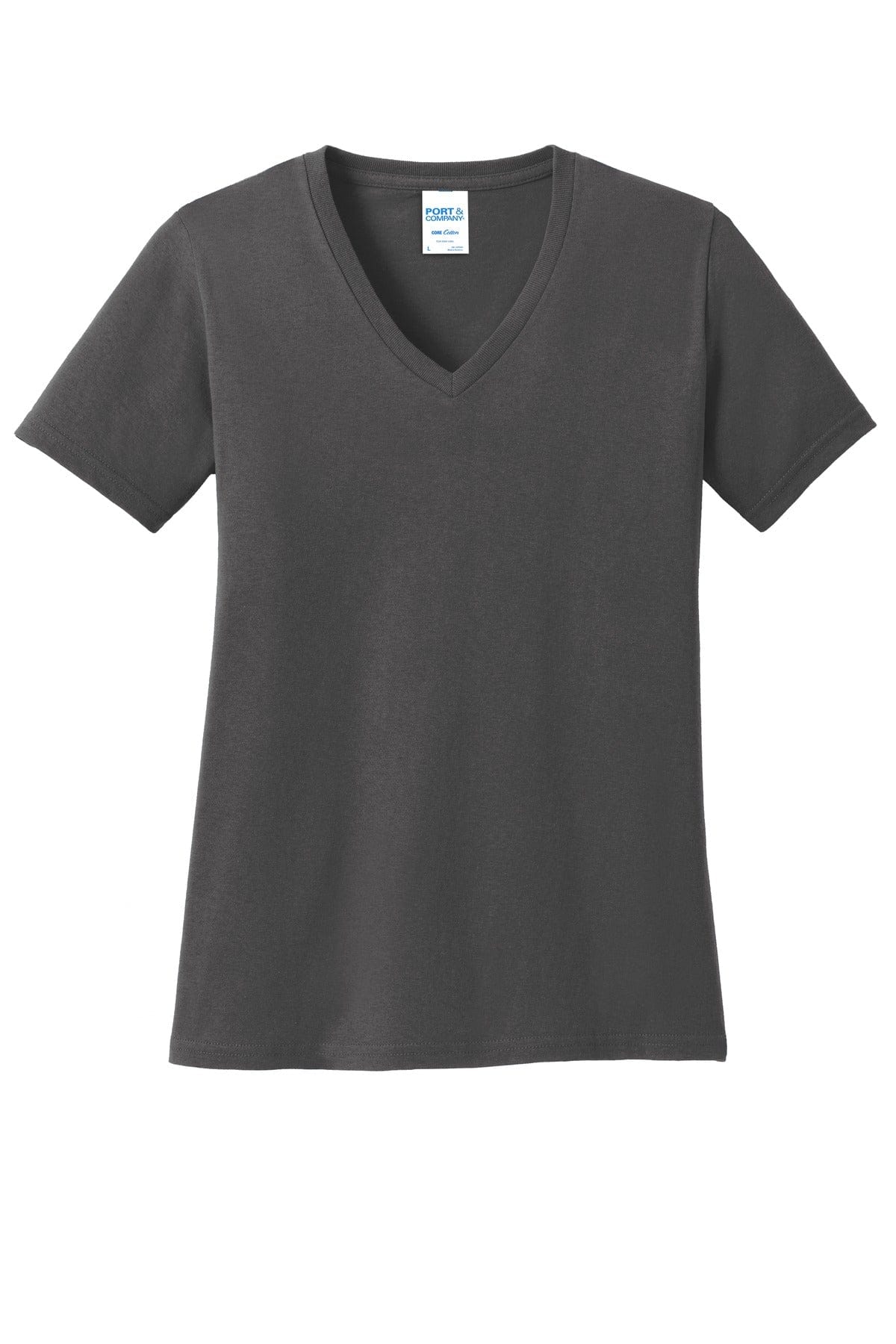 Port & Company T-Shirts Port & Company Ladies Core Cotton V-Neck Tee. LPC54V
