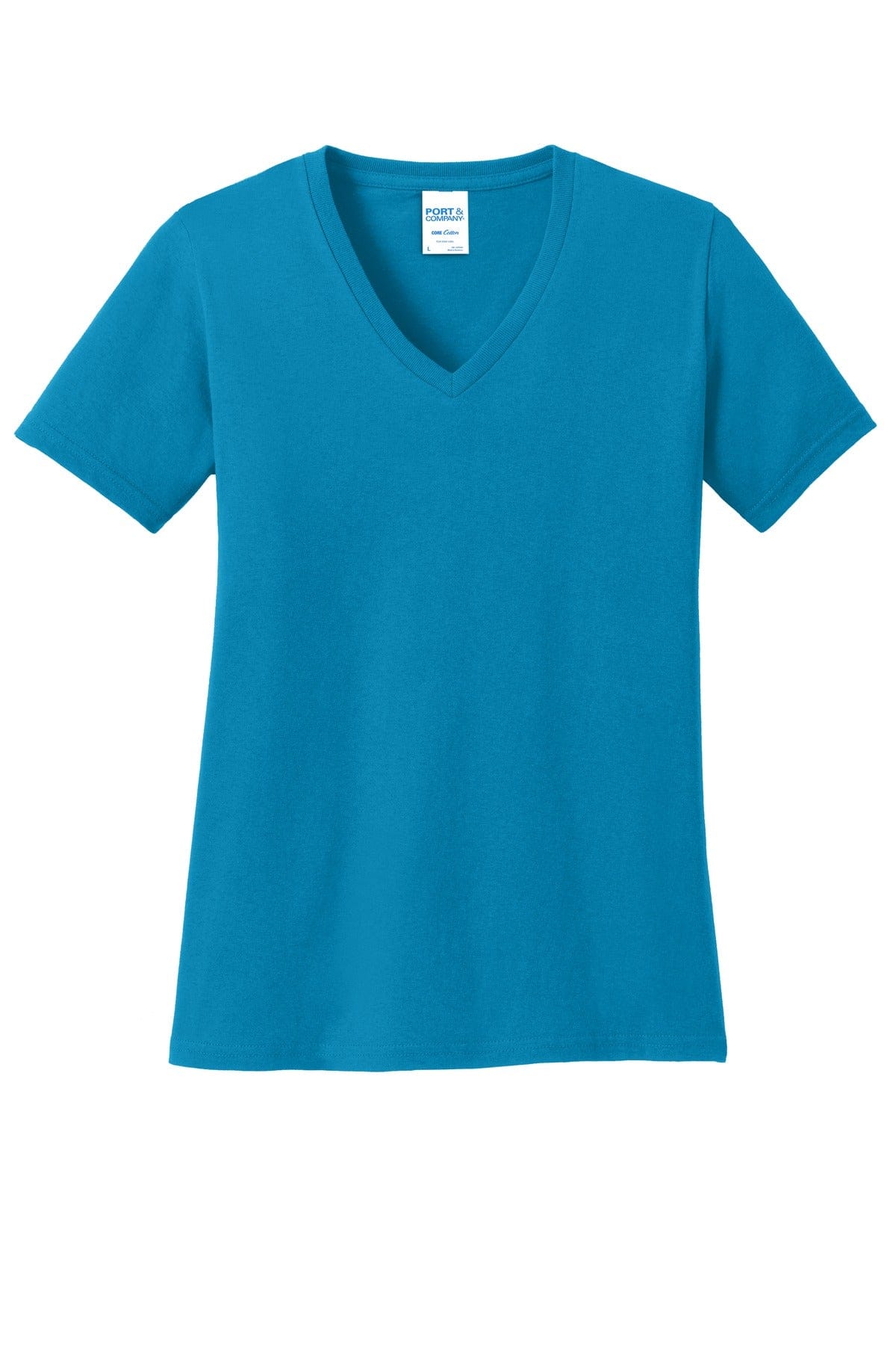 Port & Company T-Shirts Port & Company Ladies Core Cotton V-Neck Tee. LPC54V
