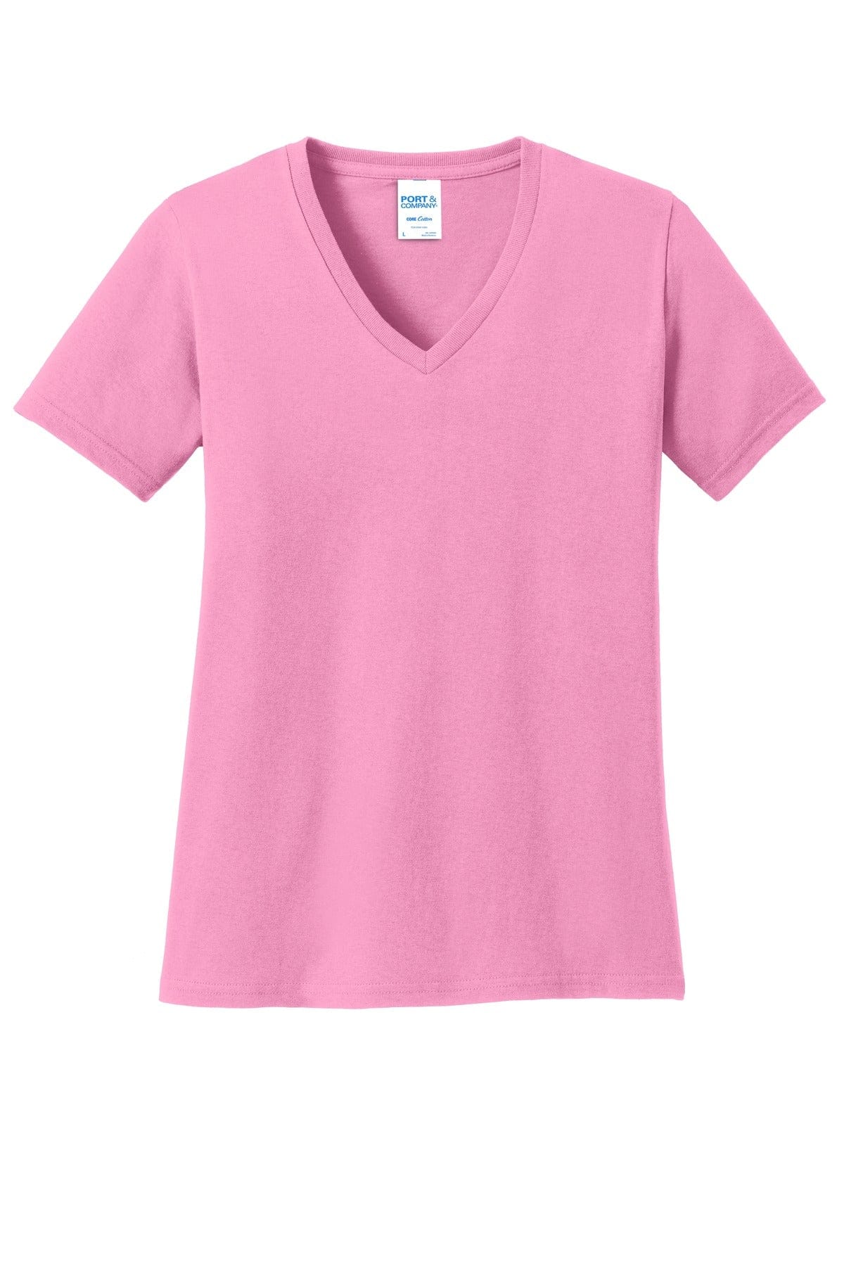 Port & Company T-Shirts XS / Candy Pink Port & Company Ladies Core Cotton V-Neck Tee. LPC54V