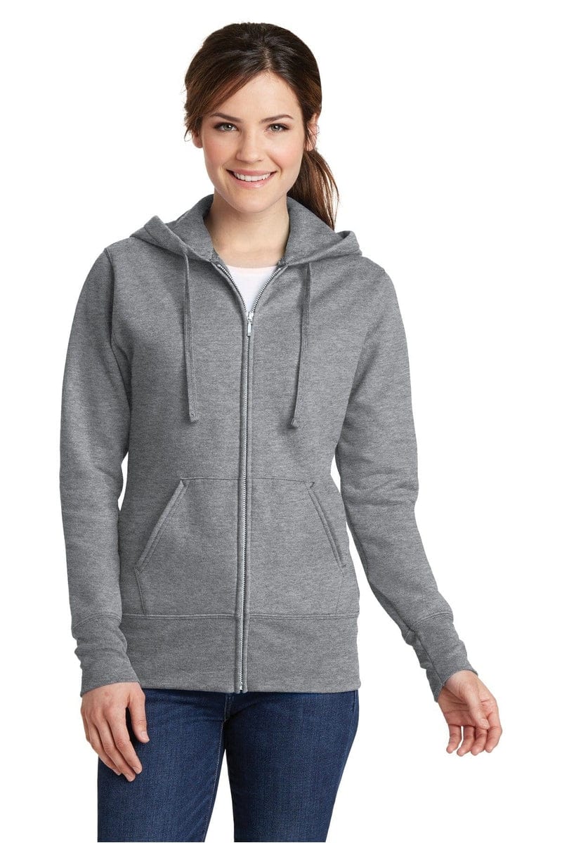 Port & Company Ladies Core Fleece Full-Zip Hooded Sweatshirt. LPC78ZH, Basic Colors in 