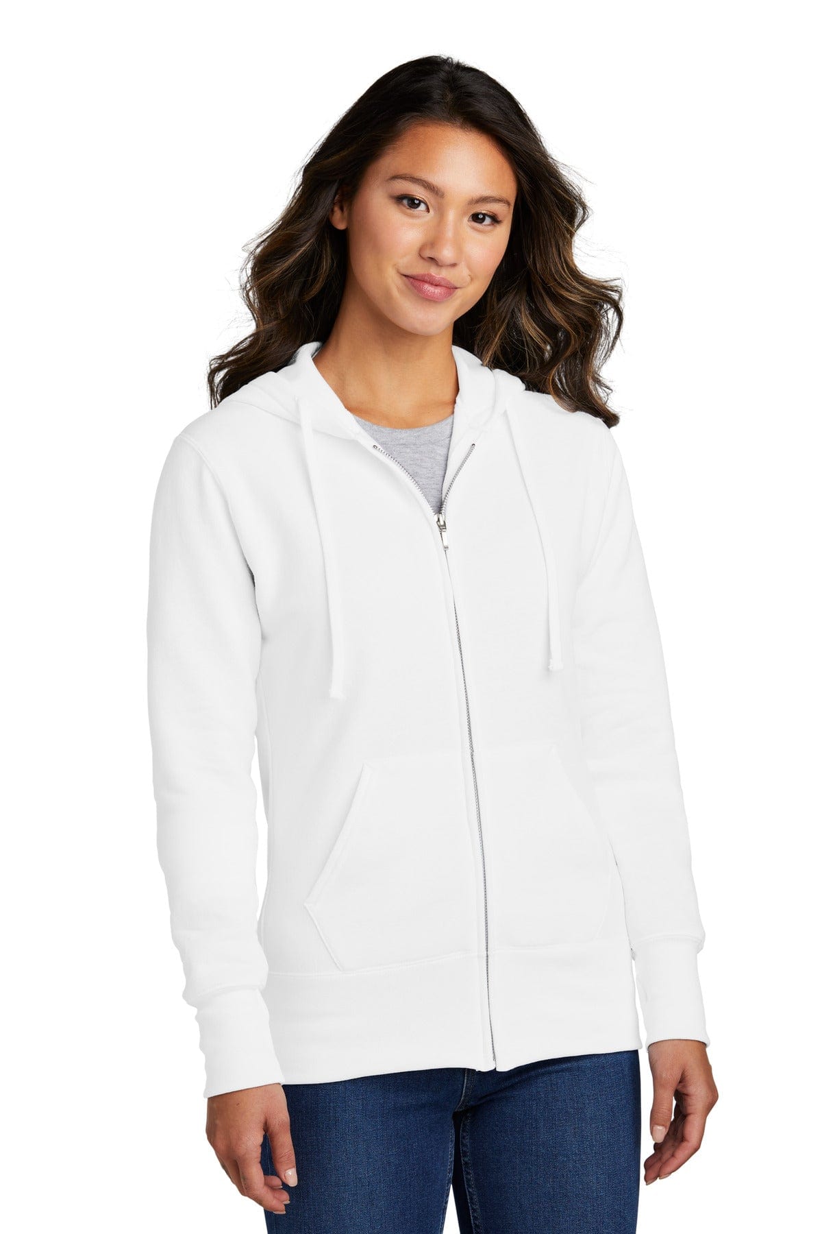 Port & Company Ladies Core Fleece Full-Zip Hooded Sweatshirt. LPC78ZH, Basic Colors in 