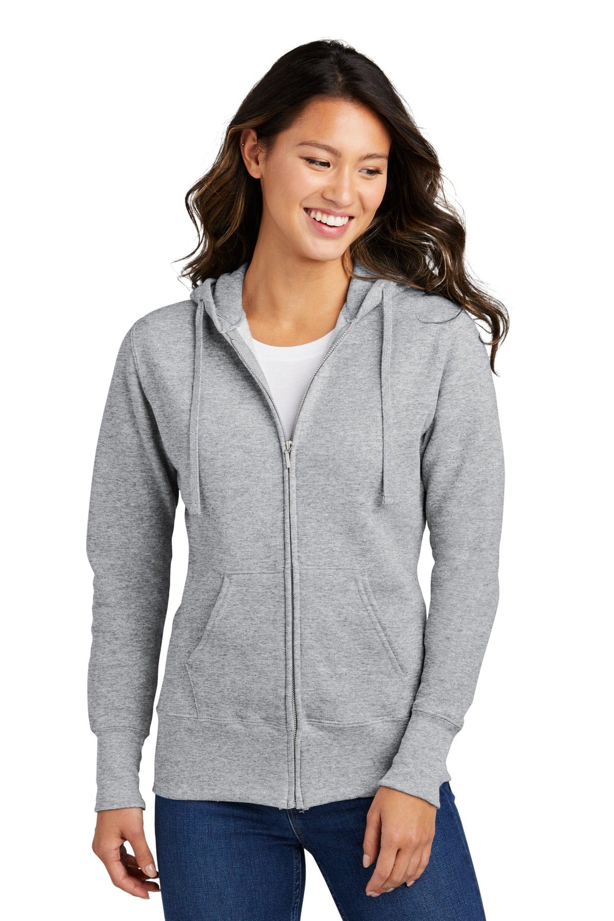 Port & Company Ladies Core Fleece Full-Zip Hooded Sweatshirt. LPC78ZH, Basic Colors in 