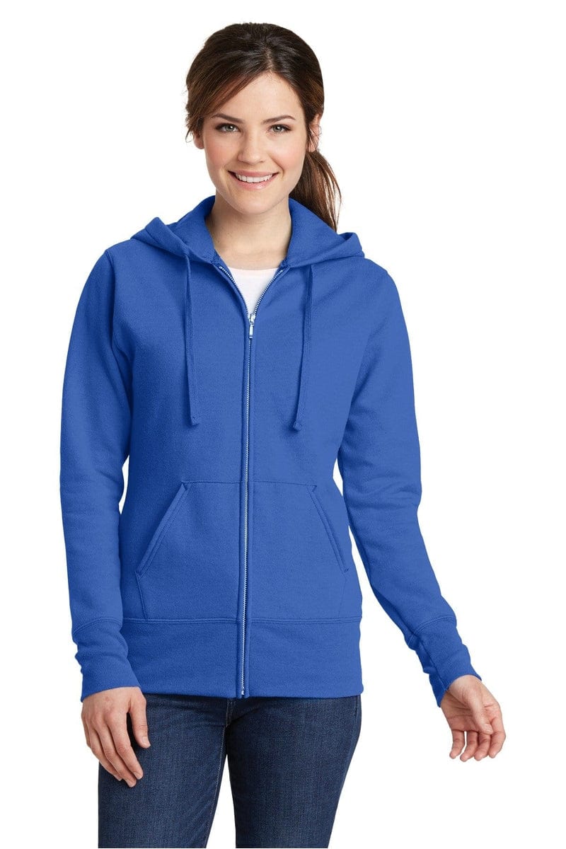 Port & Company Ladies Core Fleece Full-Zip Hooded Sweatshirt. LPC78ZH, Basic Colors in 